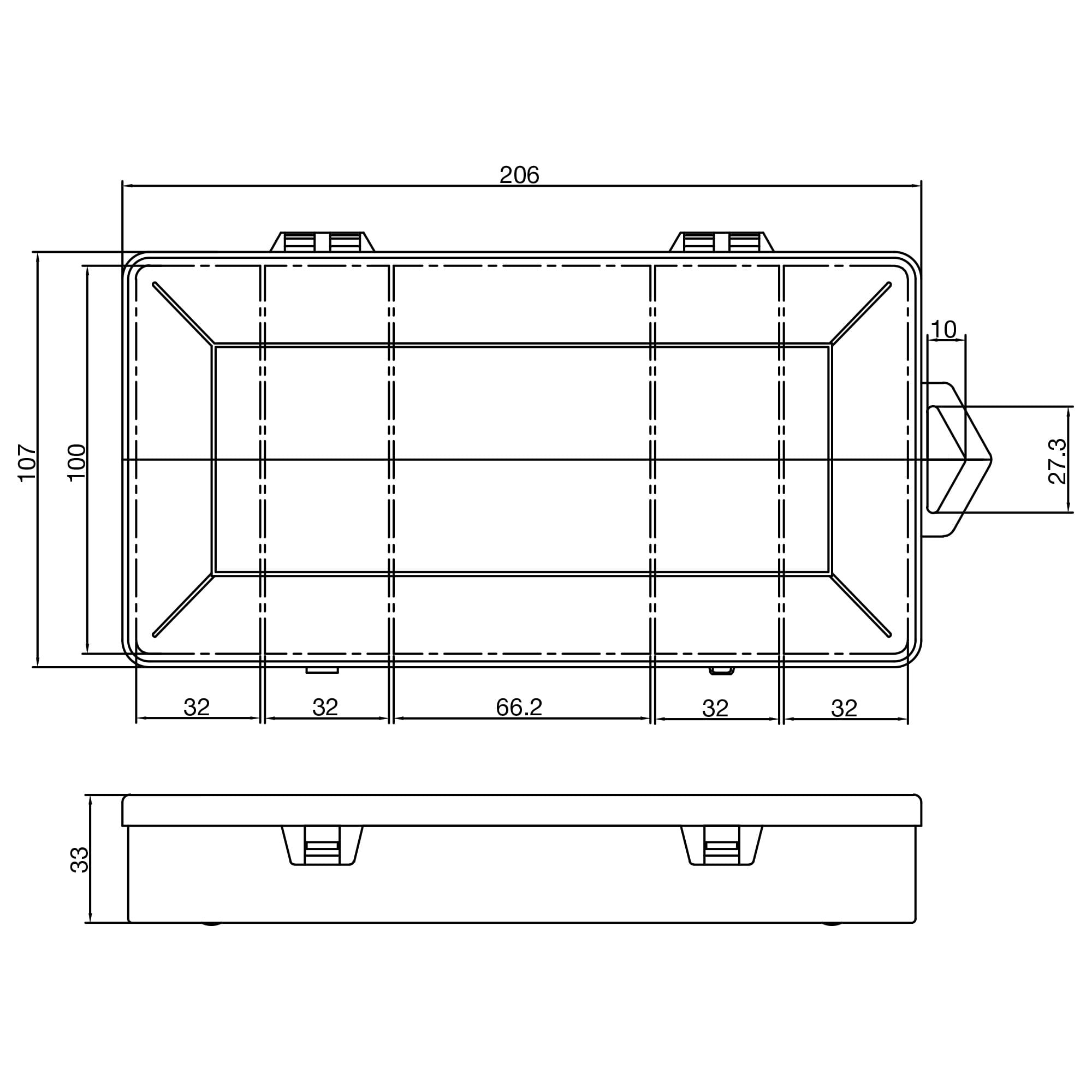 InLine Kleinteilebox - 5 Fächer - Abmessungen: 206x107x33mm - transparent