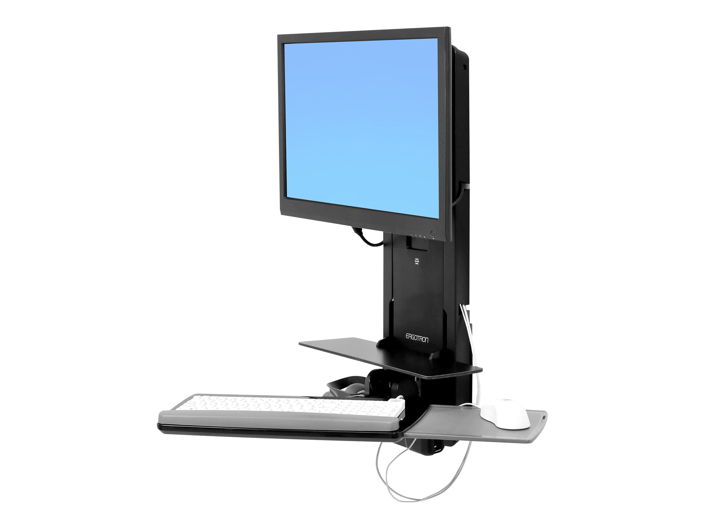 Ergotron Sit-Stand Vertical Lift, Patient Room - Befestigungskit (Handgelenkkissen, Maushalterung, vertikale Verstellschiene, Barcode-Scanner-Halter, Tastatur-Tablett, Monitorarm, Mausablage zum Herausziehen) Ergotron Sit-Stand Vertical Lift, Patient Room - Befestigungskit (Handgelenkkissen, Maushalterung, vertikale Verstellschiene, Barcode-Scanner-Halter, Tastatur-Tablett, Monitorarm, Mausablage zum Herausziehen)