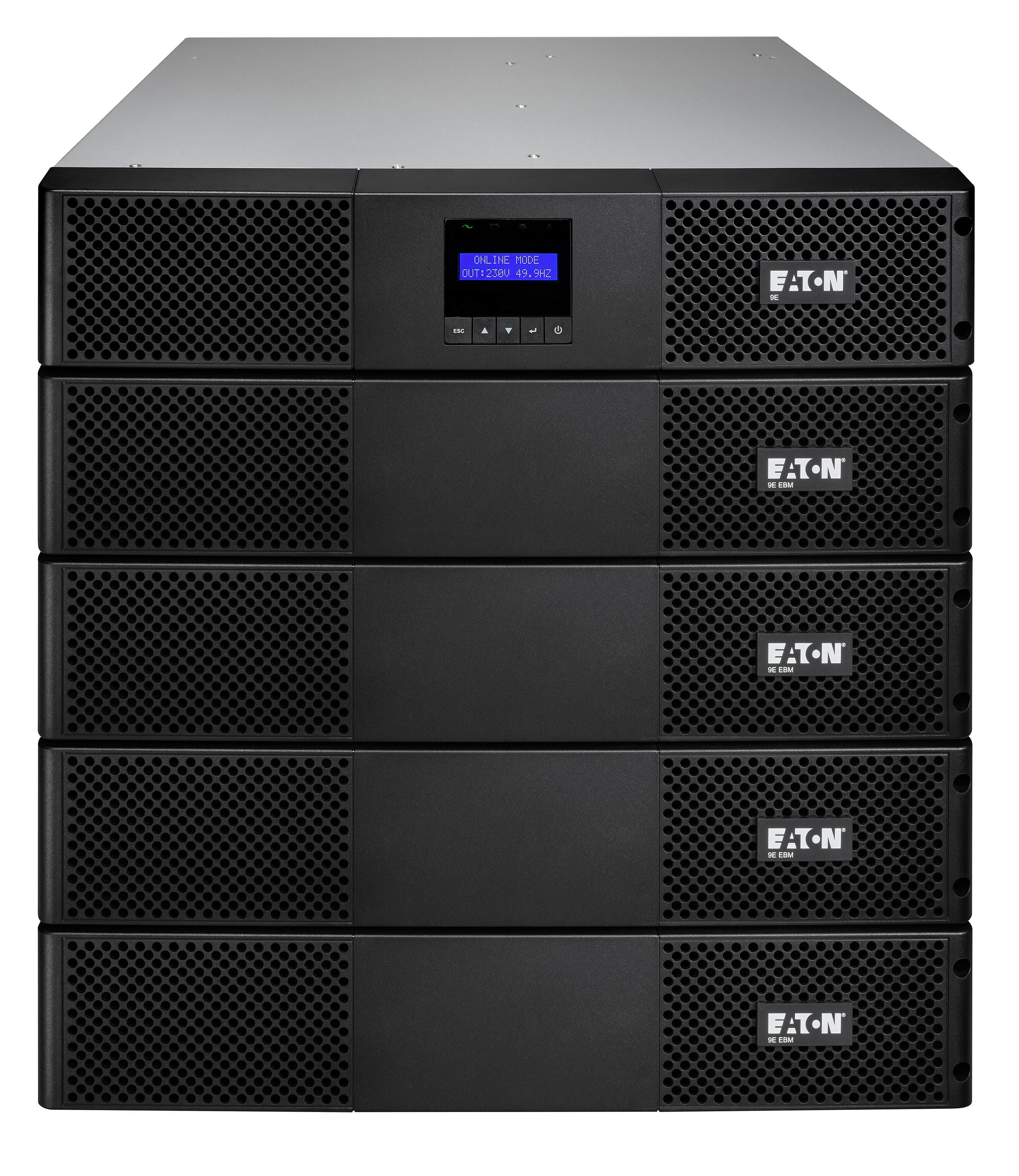 Eaton 9E - USV (in Rack montierbar/extern) - Wechselstrom 200/220/230/240 V - 2700 Watt - 3000 VA - 1-phasig - 6 x Batterie - Bleisäure - 9 Ah - RS-232, USB - Ausgangsanschlüsse: 7 - 2U - 48.3 cm (19")