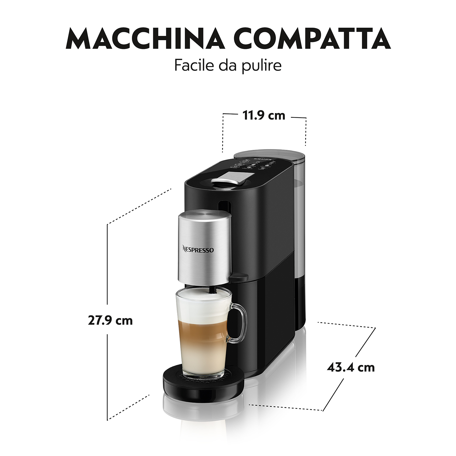 Krups Nespresso Atelier XN8908, Pad-Kaffeemaschine, 1 l, Kaffeekapsel, 1500 W, Schwarz