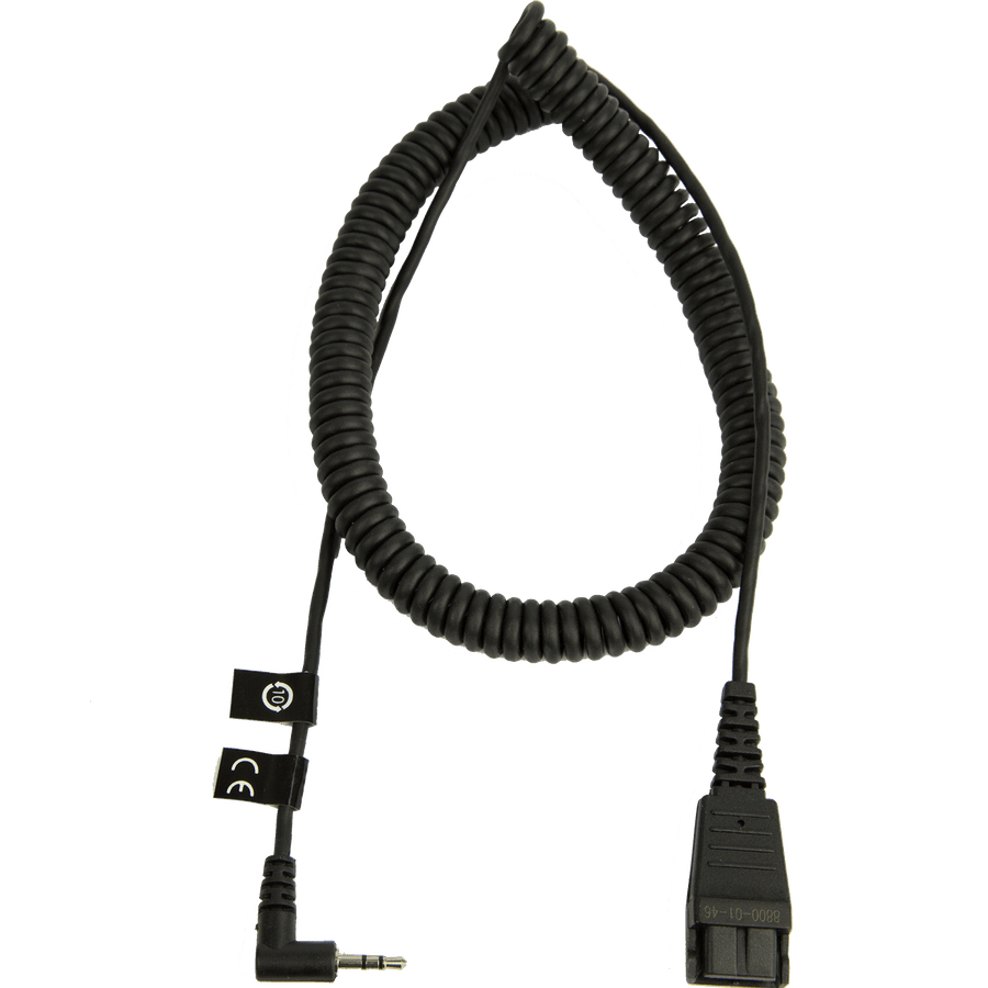 Jabra Anschlusskabel QD auf 2,5mm Klinke, gewinkelt, spiral