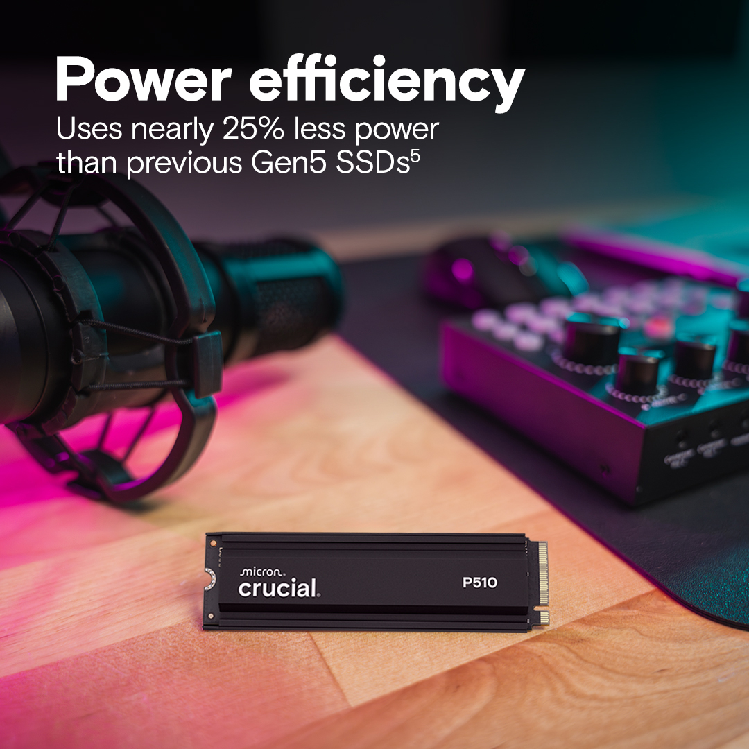 Crucial P510 - SSD - 1 TB - intern - M.2 2280 - PCI Express 5.0 x4 (NVMe)