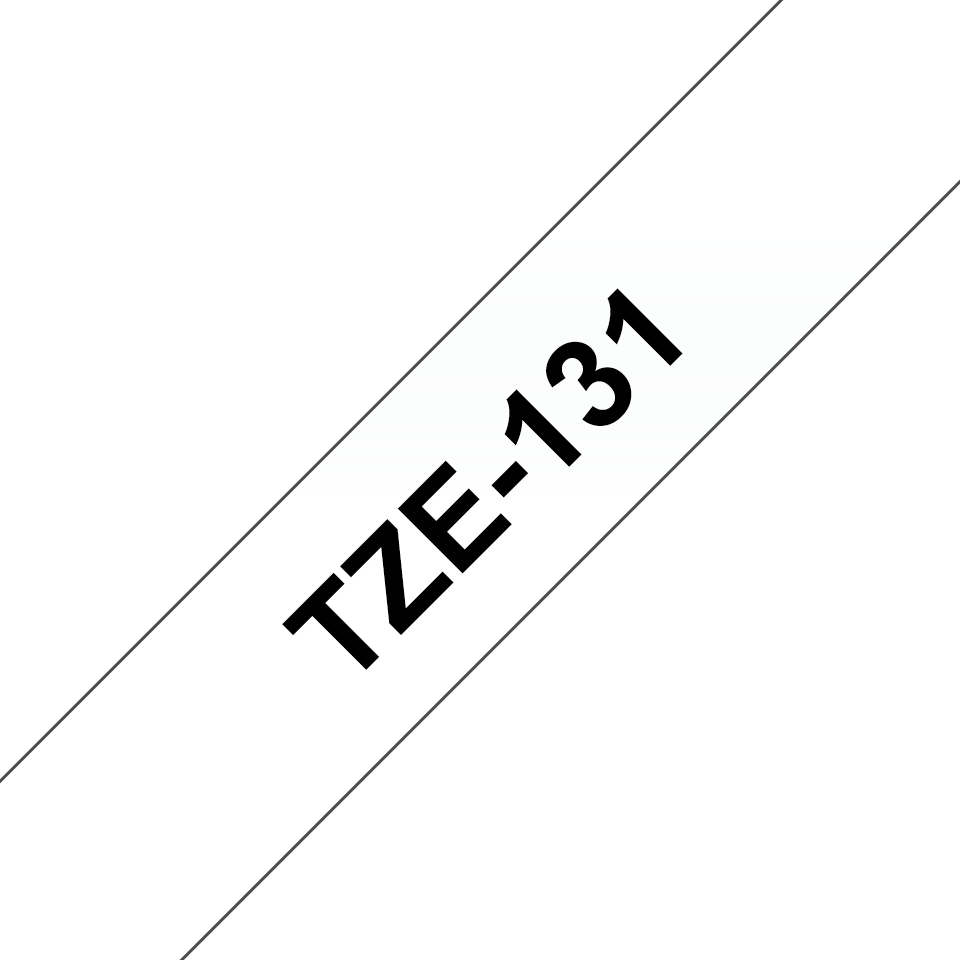 Brother TZe-131 - Standard-Klebstoff - schwarz auf durchsichtig - Rolle (1,2 cm x 8 m)