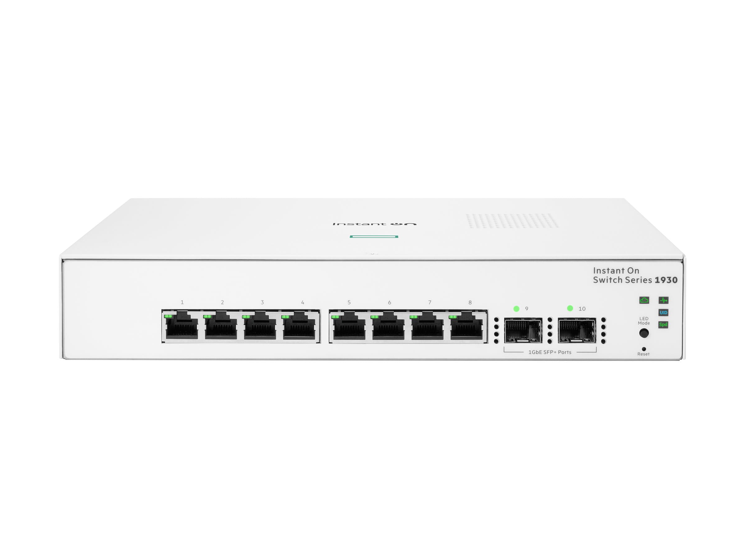 HPE Aruba Networking Networking Instant On Switch 8p Gigabit 2p SFP 1930, Managed, L2/L3/L4, Gigabit Ethernet (10/100/1000), Vollduplex, Rack-Einbau, 1U