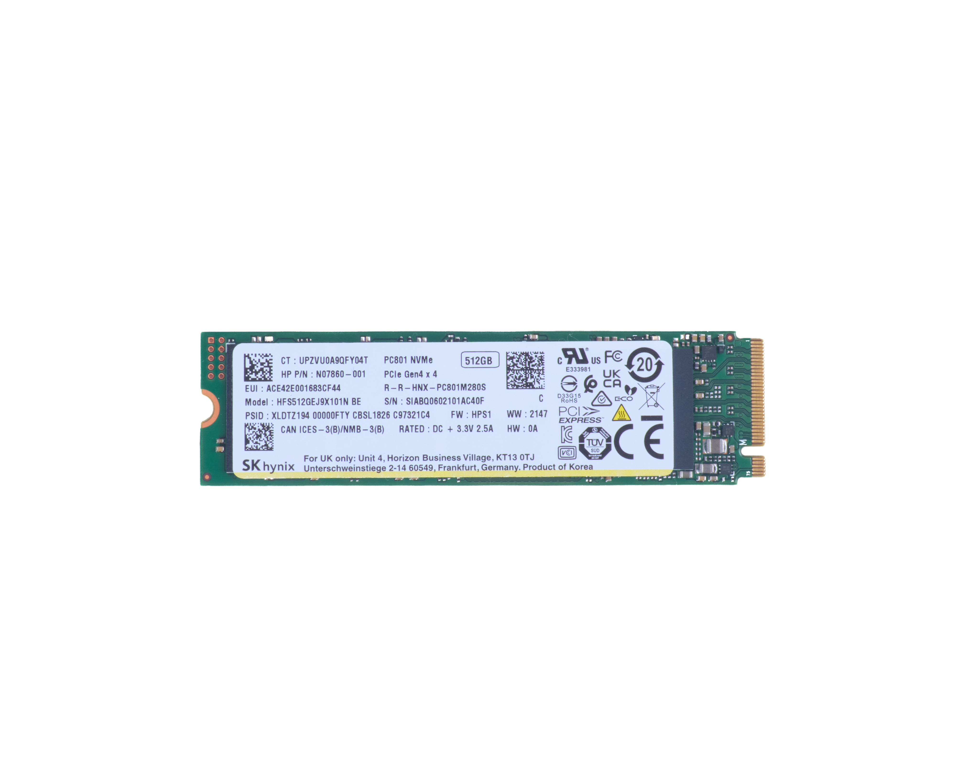 HP  SSD - 512 GB - intern - M.2 2280 - PCIe 4.0 x4 (NVMe)