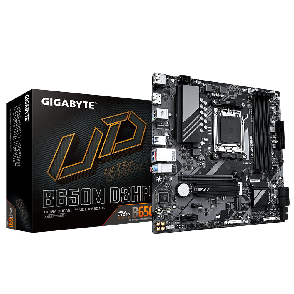 Gigabyte B650M D3HP - 1.0 - Motherboard - micro ATX - Socket AM5 - AMD B650 Chipsatz - USB 3.2 Gen 1, USB-C 3.2 Gen 1 - 2.5 Gigabit LAN - Onboard-Grafik (CPU erforderlich)