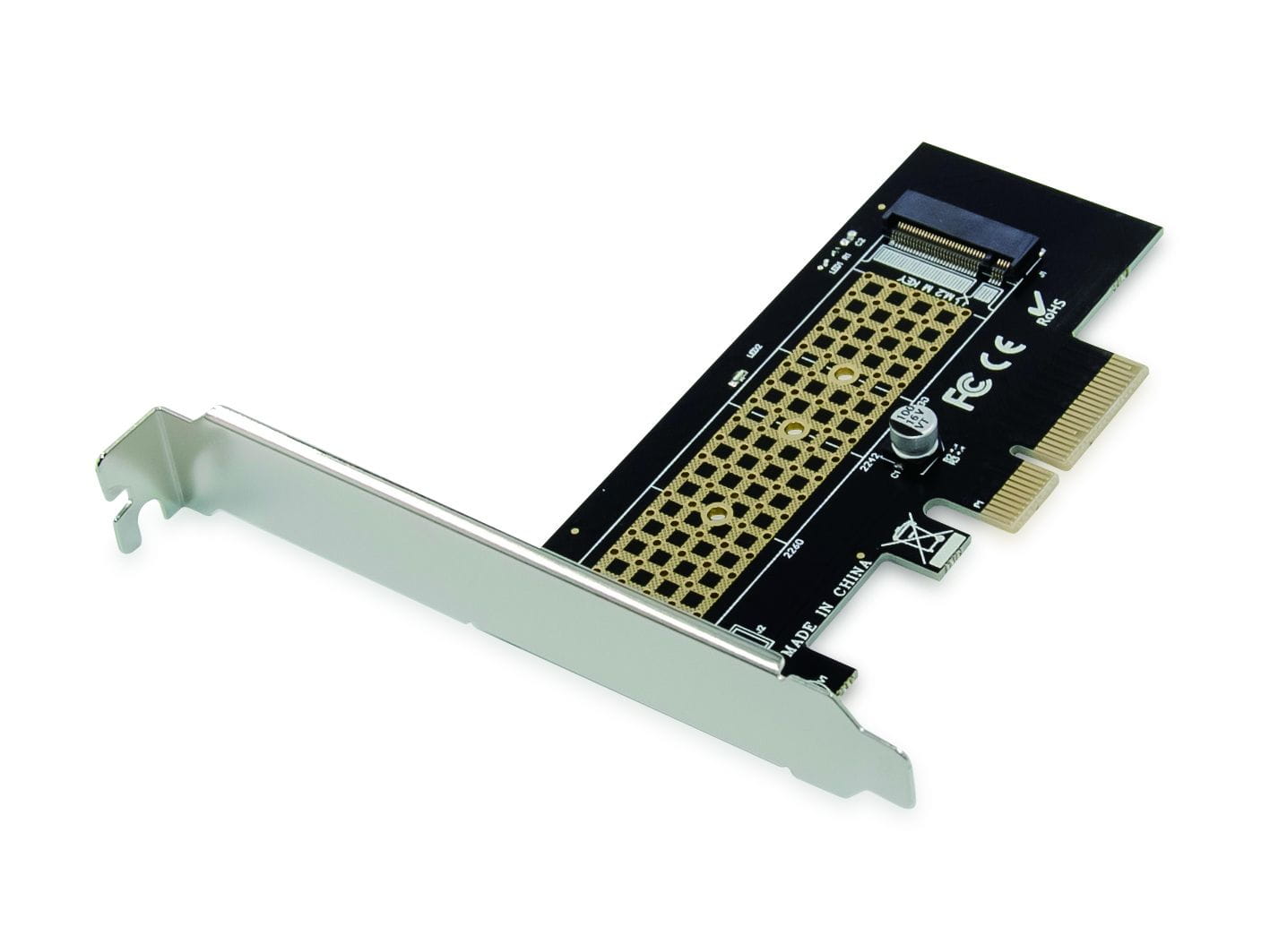 Conceptronic EMRICK M.2-NVMe-SSD-PCIe-Adapter, PCIe, M.2, PCIe 3.0, Schwarz, Edelstahl, Passiv, China