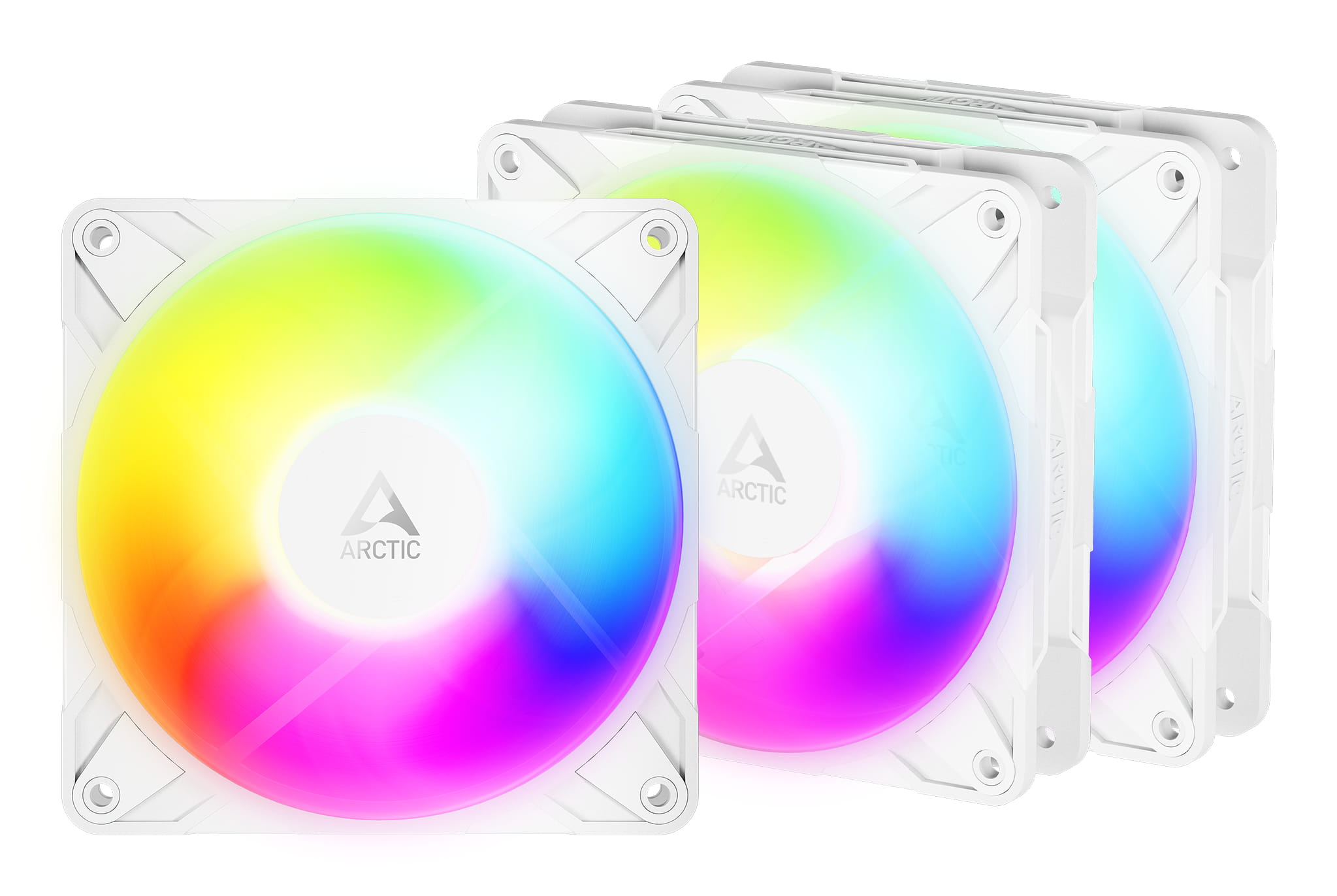 Arctic Pro Reverse A-RGB - Gehäuselüfter - 120 mm - weiß (Packung mit 3)