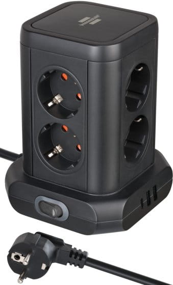 Brennenstuhl 1153560010, 2 m, Drinnen, IP20, 1,5 mm², Schwarz, 8 AC-Ausgänge