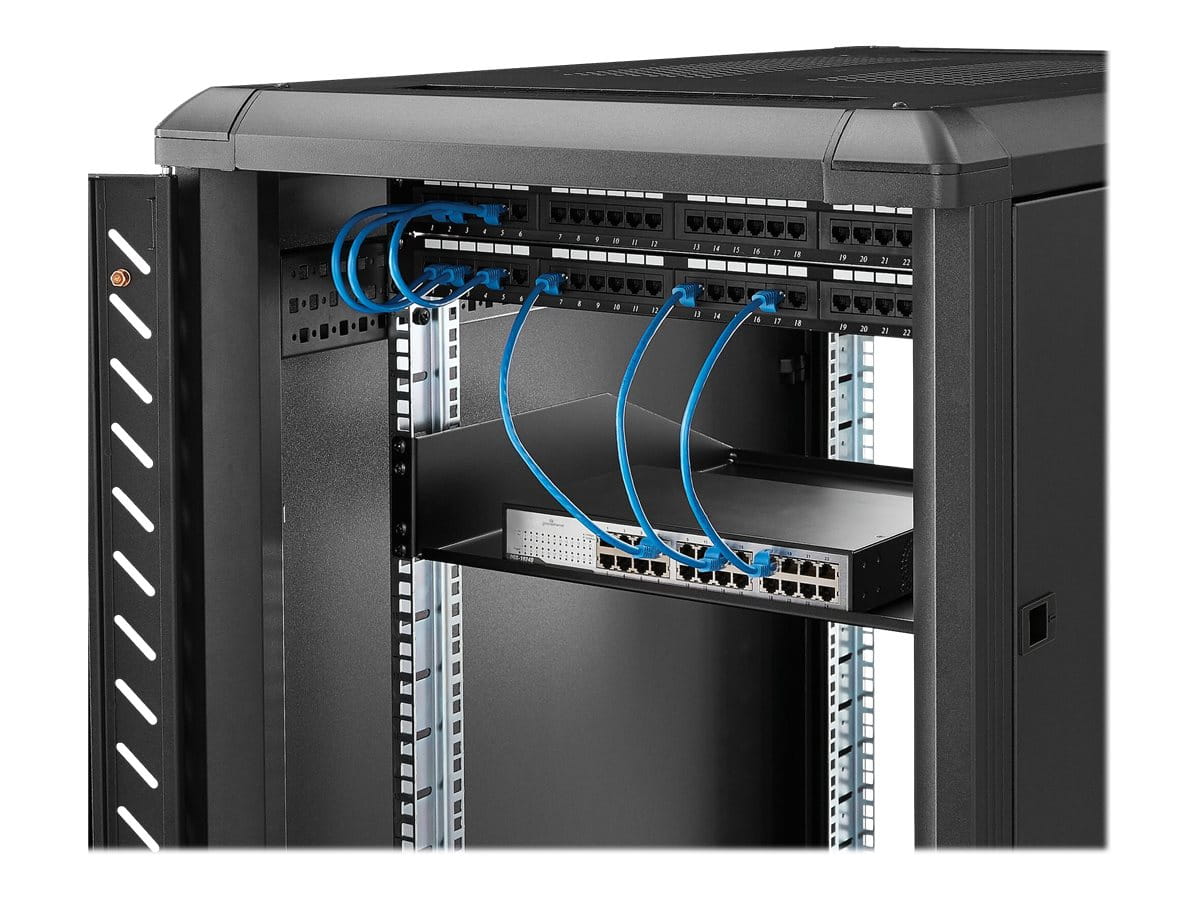 StarTech.com 2 HE 19 Fest montierbarer Schwerlast Fachboden für Server Rack/ Schrank bis 56 Kg - Fachboden für Serverschrank 45cm Tief - Rack - Regal - Schwarz - 2U - 48.3 cm (19") StarTech.com 2 HE 19 Fest montierbarer Schwerlast Fachboden für Server Rack/ Schrank bis 56 Kg - Fachboden für Serverschrank 45cm Tief - Rack - Regal - Schwarz - 2U - 48.3 cm (19")