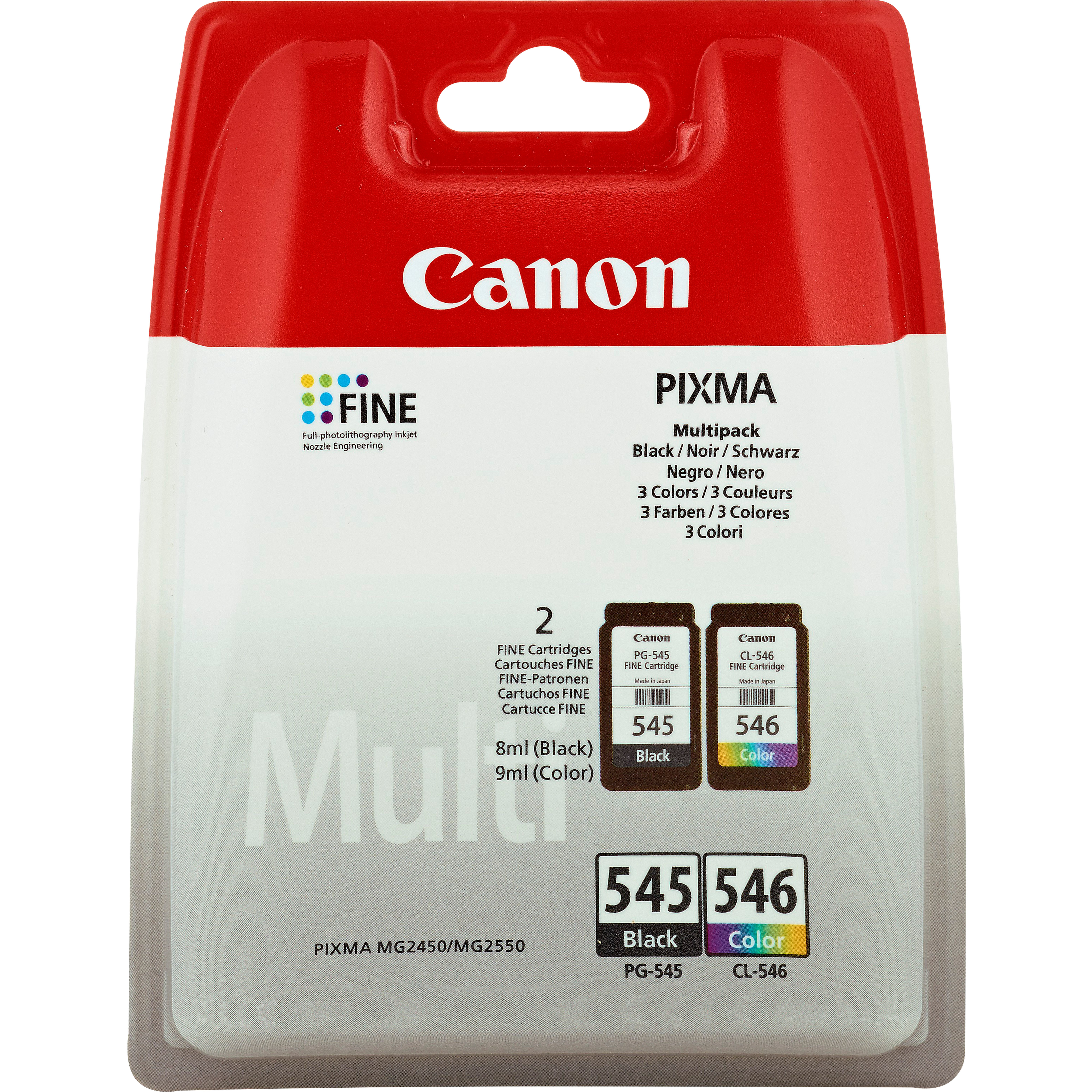 Canon PG-545 / CL-546 Multipack - 2er-Pack - 8 ml - Schwarz, Farbe (Cyan, Magenta, Gelb)