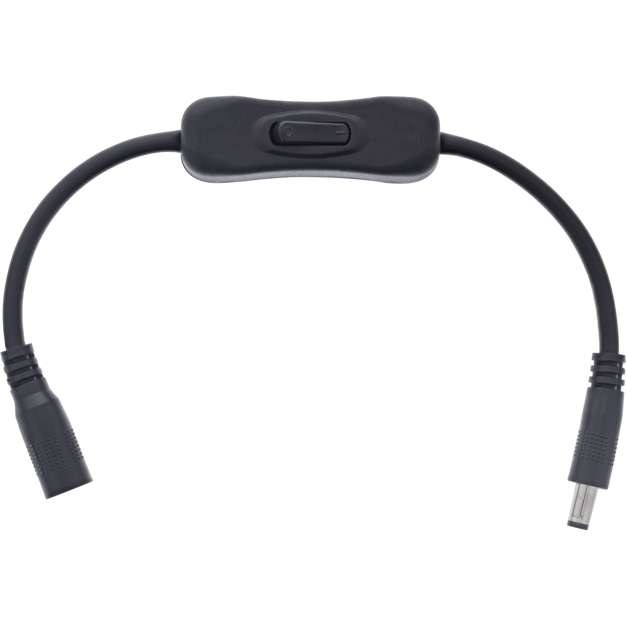 InLine DC Kabel mit Schalter - DC ST/BU 5,5x2,5mm - AWG 18 - schwarz - 0,20m