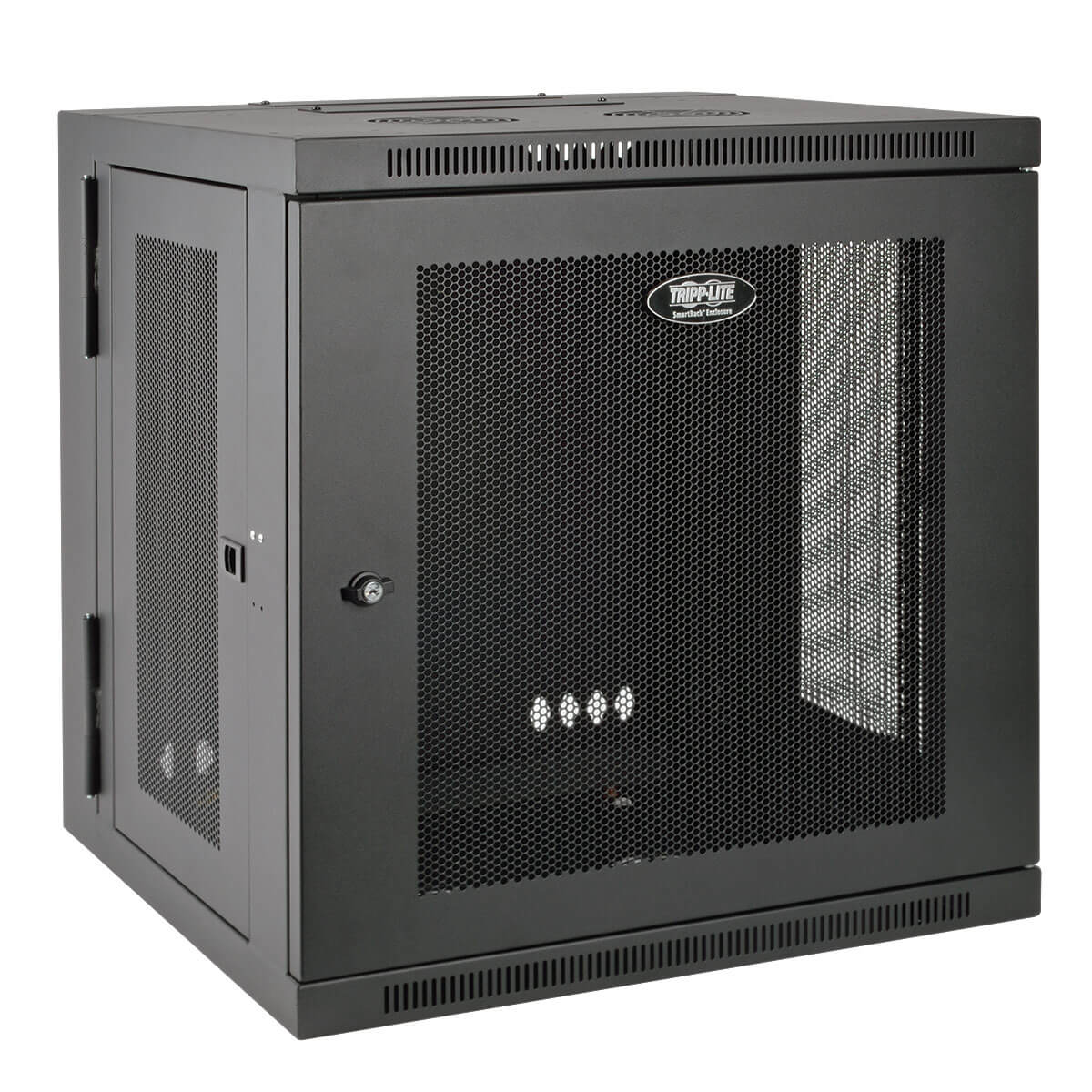 Tripp 10U Wall Mount Rack Enclosure Server Cabinet Hinged w/ Door & Sides - Schrank Netzwerkschrank - geeignet für Wandmontage - Schwarz - 10U - 48.3 cm (19")