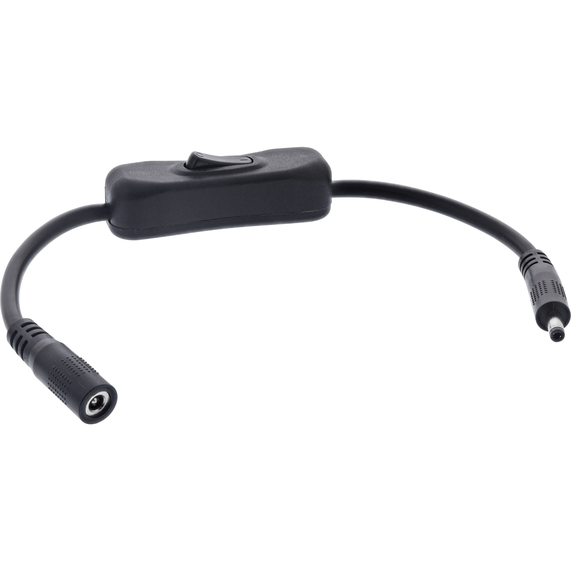 InLine DC Kabel mit Schalter - DC ST/BU 4,0x1,7mm - AWG 18 - schwarz - 0,20m