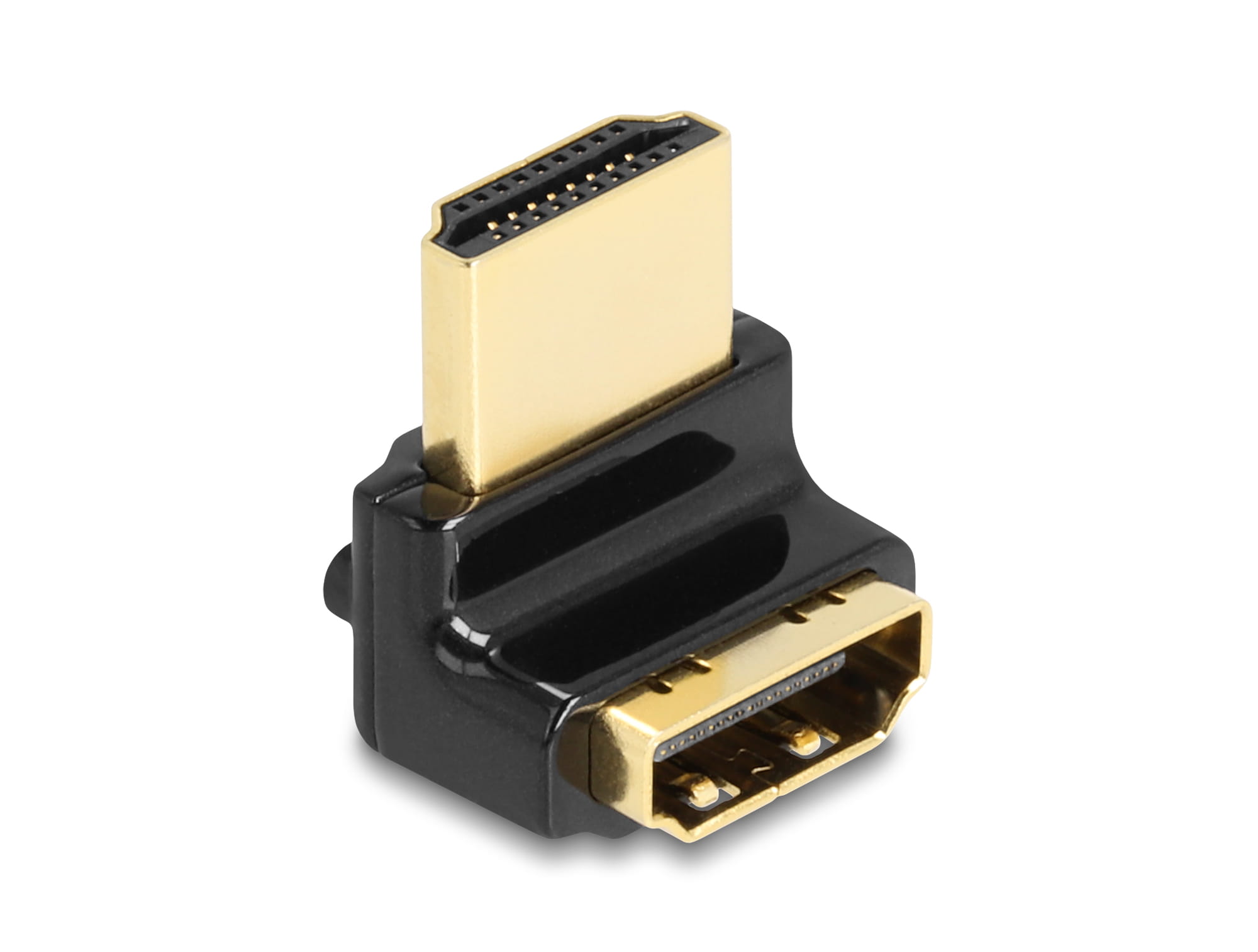Delock Highspeed - HDMI-Adapter - HDMI männlich zu HDMI weiblich gewinkelt - 2.2 m - Schwarz - unterstützt 4K 144 Hz (3840 x 2160)