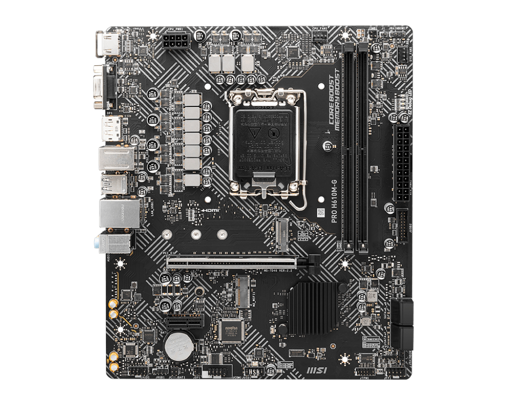 MSI PRO H610M-G - Motherboard - micro ATX - LGA1700-Sockel - H610 Chipsatz - USB 3.2 Gen 1 - Gigabit LAN - Onboard-Grafik (CPU erforderlich)