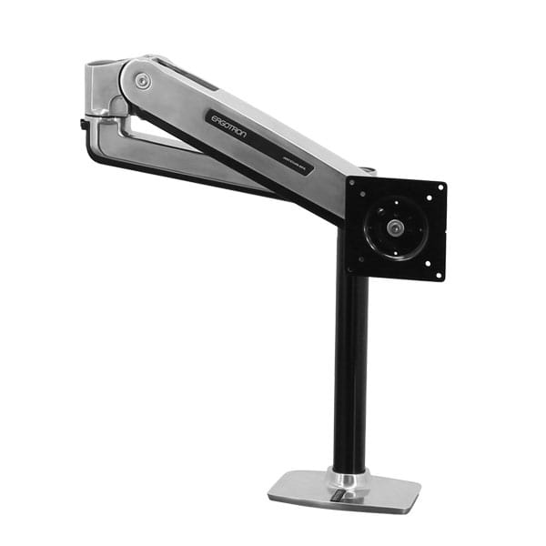 Ergotron LX - Befestigungskit (Verlängerungsarm, Stange, VESA-Adapter, Steh-Sitz-Arm, Tisch-Klemme, Befestigung für Kabeldurchgang) - für LCD-Display - Aluminium - Polished Aluminum - Bildschirmgröße: bis zu 106,7 cm (bis zu 42 Zoll)
