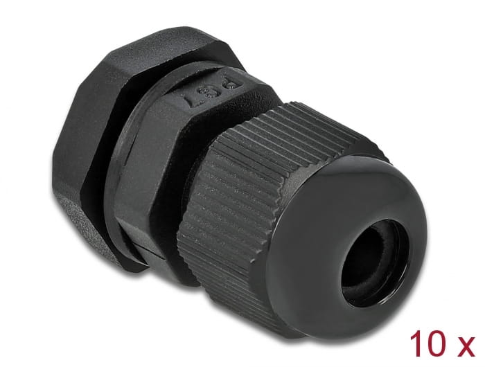 Delock PG7 - Kabelverschraubung - Schwarz (Packung mit 10)