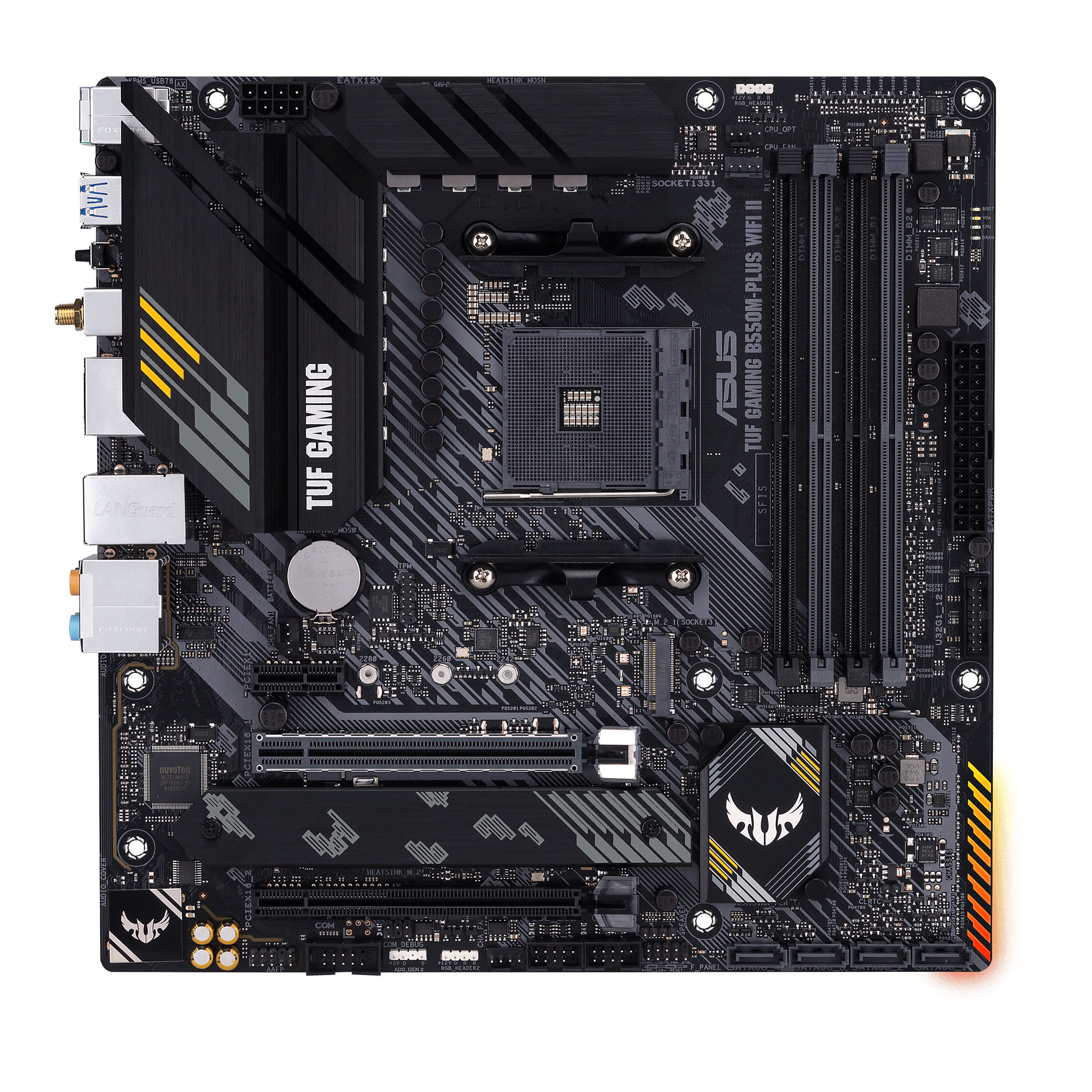 ASUS TUF GAMING B550M-PLUS WIFI II - Motherboard - micro ATX - Socket AM4 - AMD B550 Chipsatz - USB-C Gen2, USB 3.2 Gen 1, USB 3.2 Gen 2 - 2.5 Gigabit LAN, Wi-Fi 6, Bluetooth - Onboard-Grafik (CPU erforderlich)