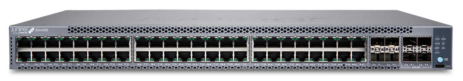 Juniper EX Series EX4100-48T - Switch - L3 - managed - 48 x 10/100/1000Base-T + 16 x 1Gb Ethernet + 4 x 1/10 Gigabit (Uplink)
