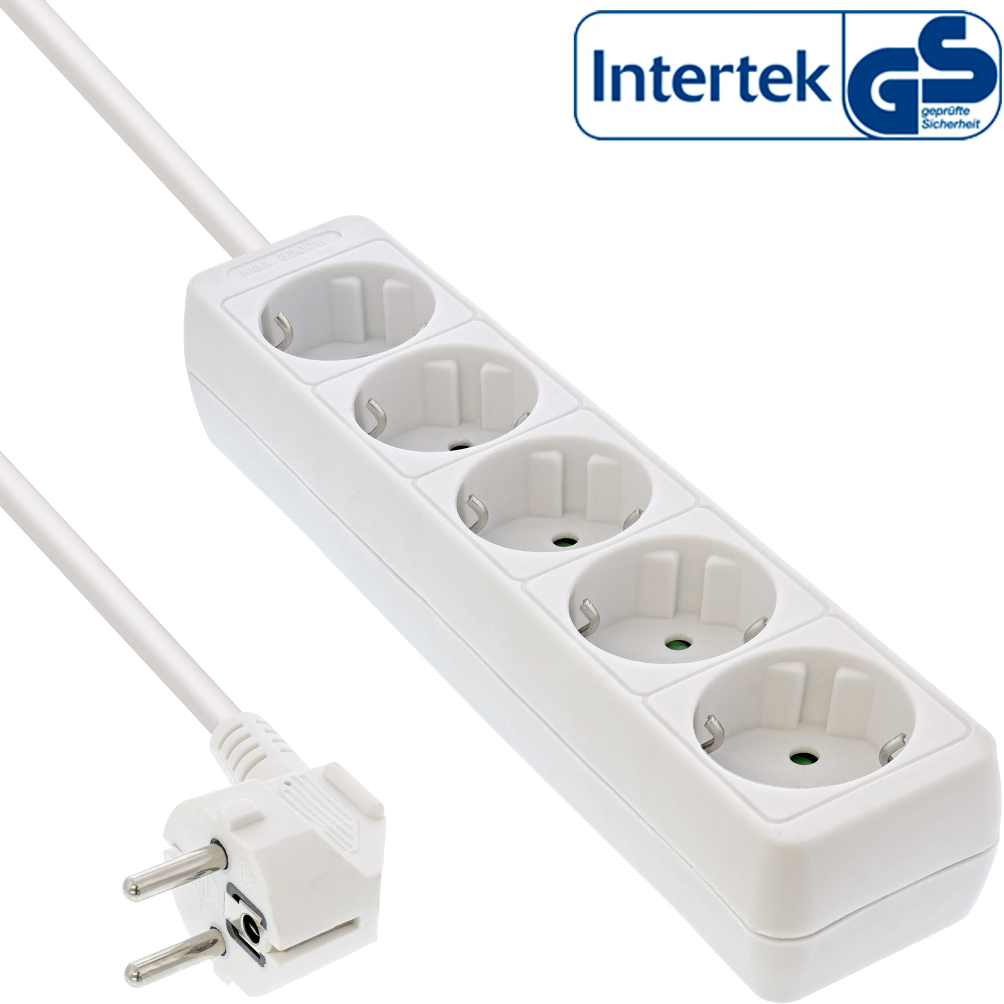 InLine Steckdosenleiste - 5-fach Schutzkontakt - weiß - 1,5m