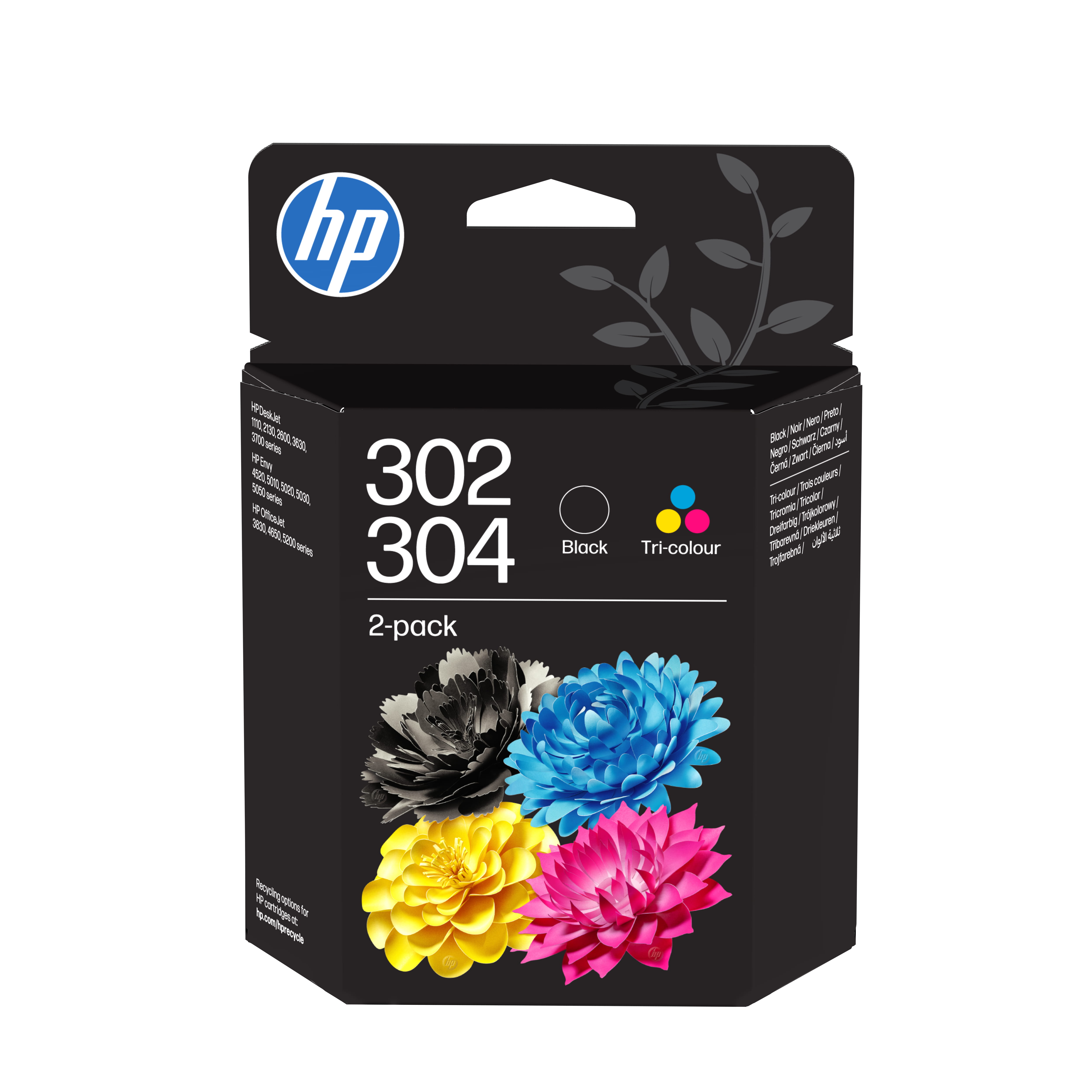 HP 302/304 Combo Pack - 2er-Pack - pigmentiertes Schwarz, Farbe (Cyan, Magenta, Gelb)