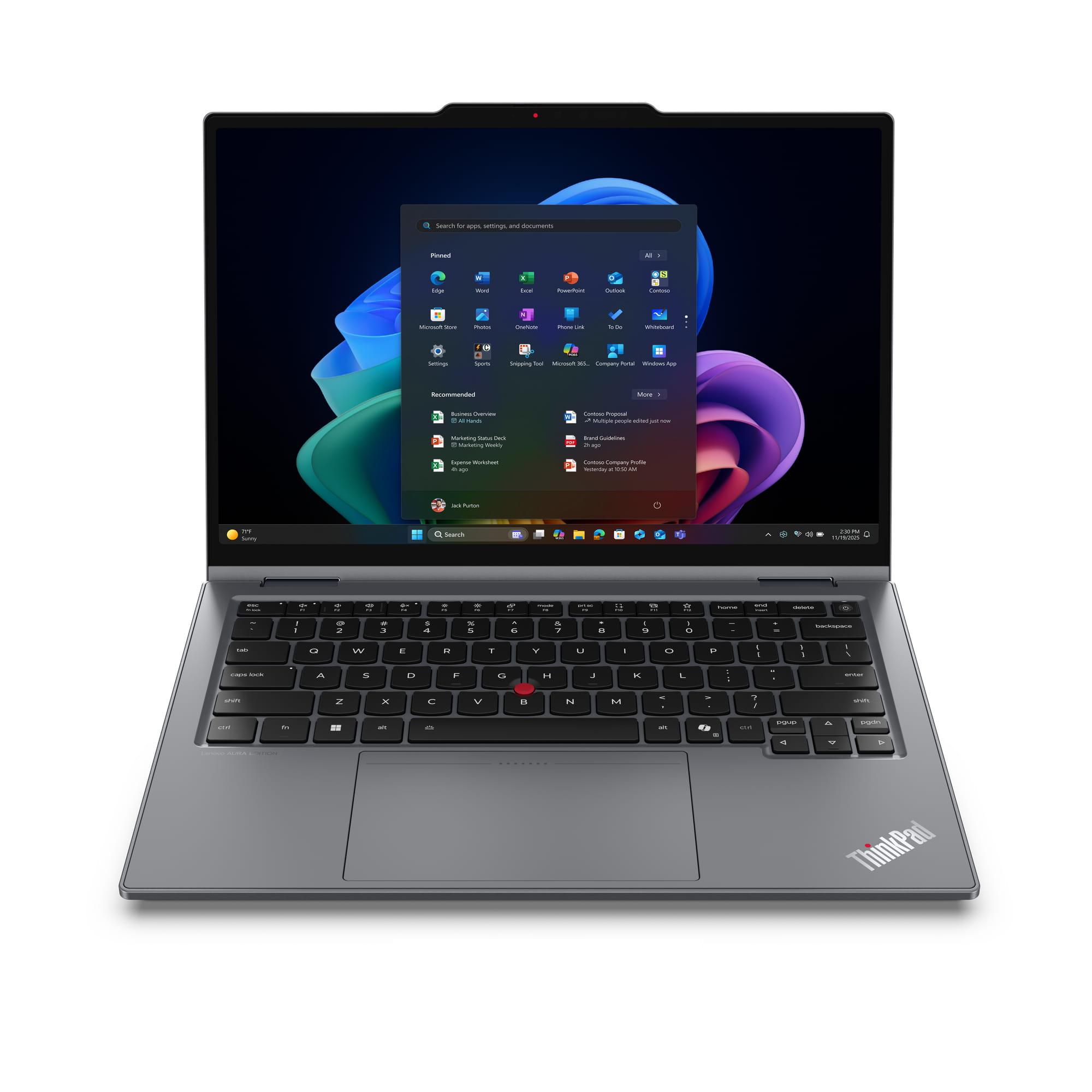 Lenovo ThinkPad X1 2-in-1 Gen 11 21V9 - Aura Edition - Flip-Design - Intel Core Ultra 7 355 - Evo - Win 11 Pro - Intel Graphics - 32 GB RAM - 1 TB SSD TCG Opal Encryption 2, NVMe - 35.6 cm (14")