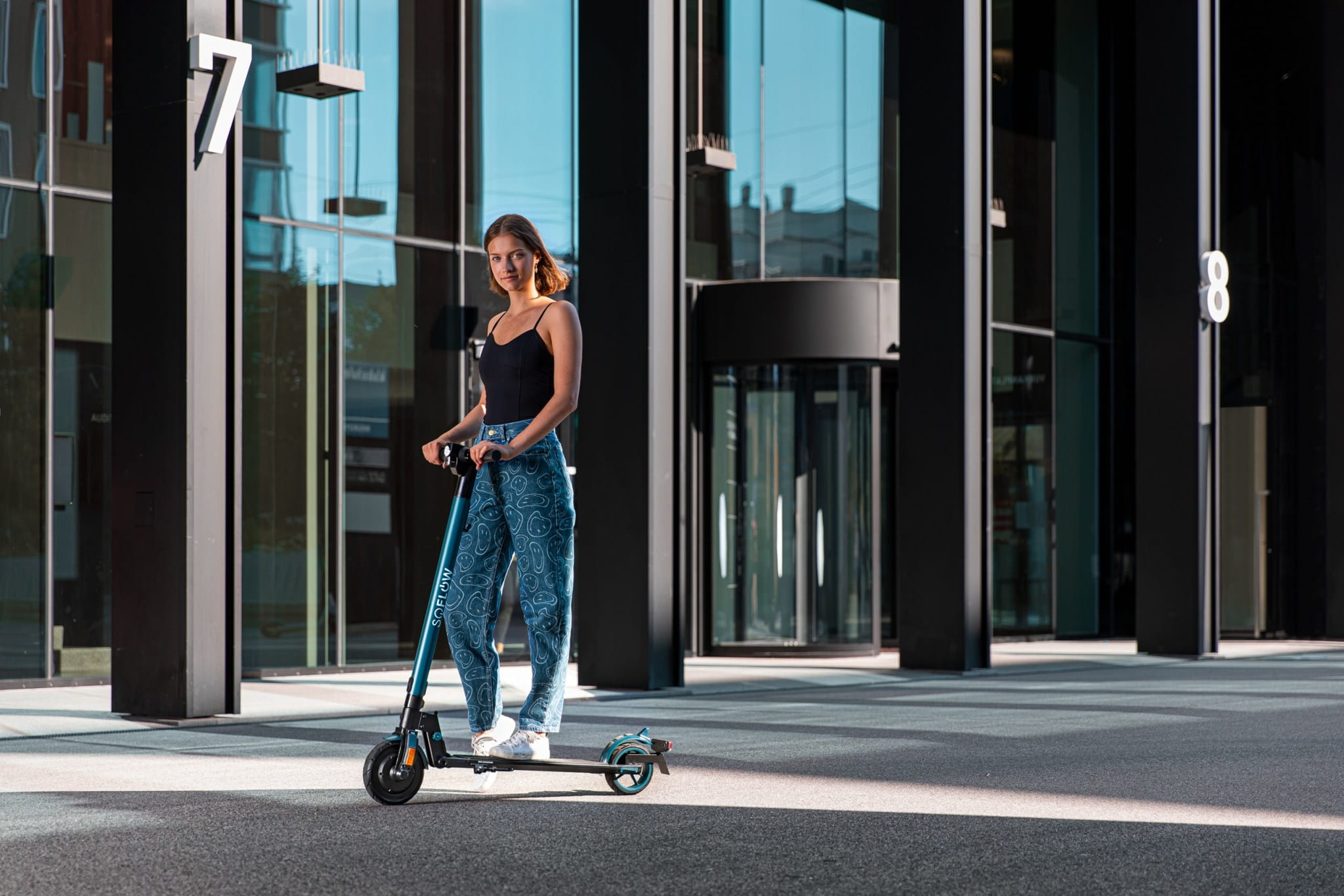 SoFlow SO1, Klassischer Roller, Schwarz, Türkis, 20 km/h, 100 kg, Unisex, 2 Rad/Räder