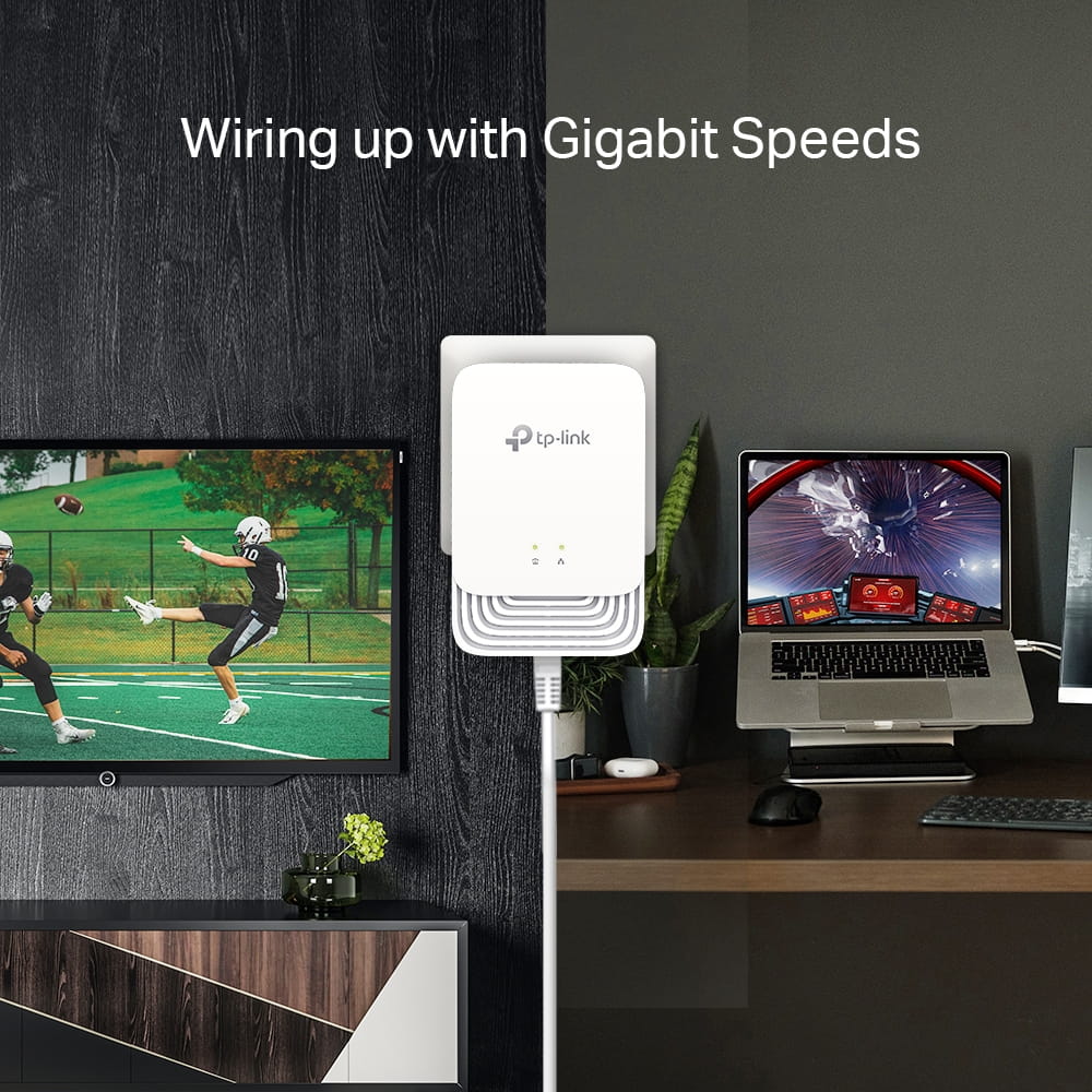 TP-LINK G.hn1200 Powerline Kit, 607 Mbit/s, Gigabit Ethernet, 10,100,1000 Mbit/s, HomePlug AV2, 300 m, Weiß