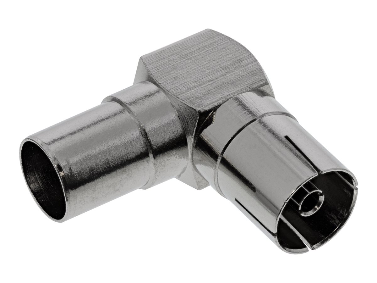 InLine Antenne Koaxial Verbinder Stecker / Buchse - 90° gewinkelt - Metall