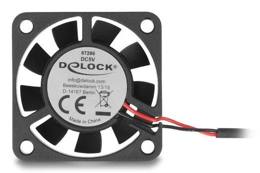 Delock Gehäuselüfter - axial - 40 mm - Schwarz