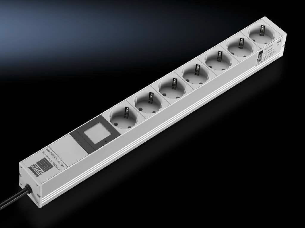Rittal Socket Strip - Steckdosenleiste - Wechselstrom 230 V - Eingabe, Eingang Stromversorgung - Ausgangsanschlüsse: 7 (power CEE 7/3)