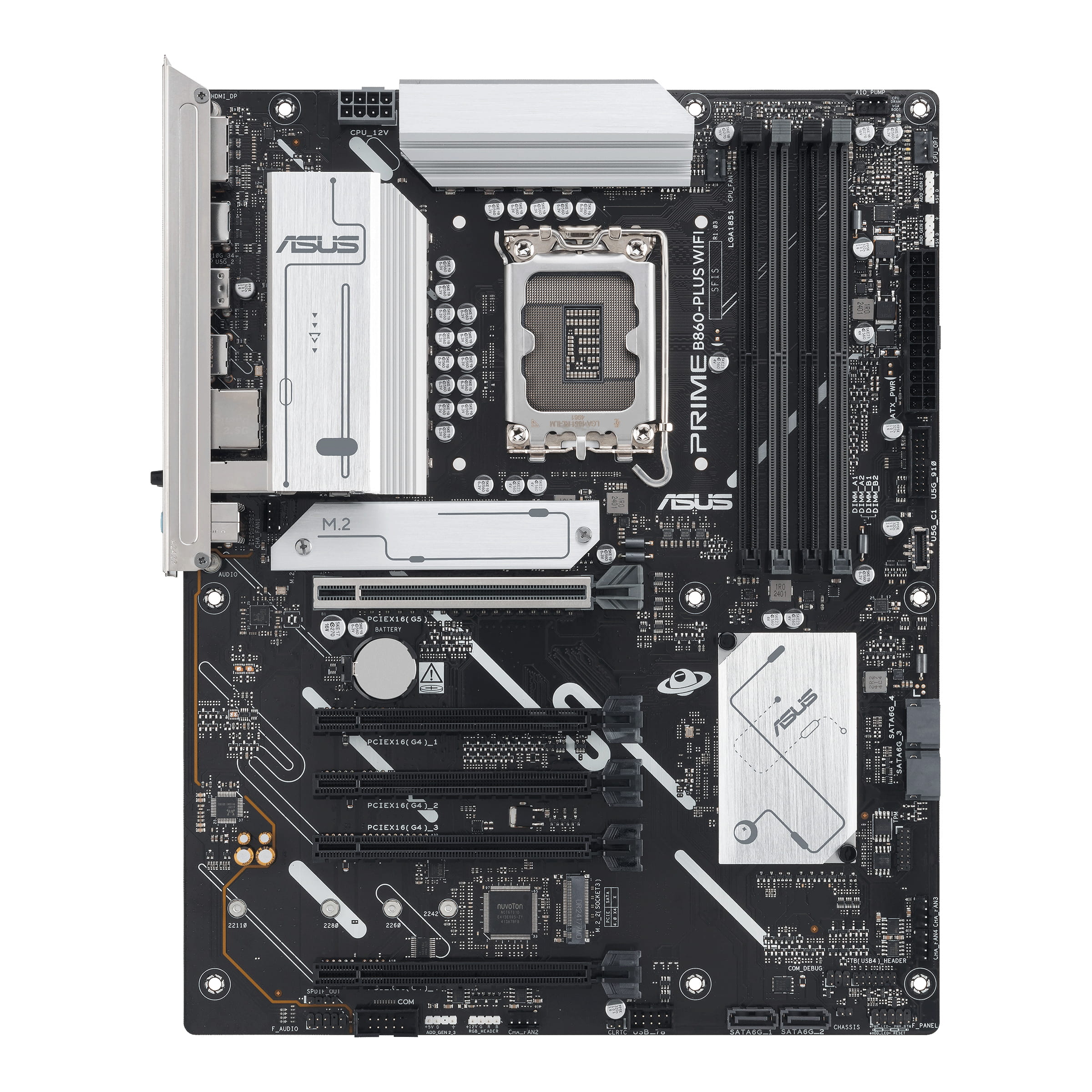 ASUS PRIME B860-PLUS WIFI - Motherboard - ATX - LGA1851 Sockel - B860 Chipsatz - USB-C 3.2 Gen 2x2, USB 3.2 Gen 2, USB 3.2 Gen 1, USB-C 3.2 Gen 1 - 2.5 Gigabit LAN, Bluetooth, Wi-Fi 6E - Onboard-Grafik (CPU erforderlich)