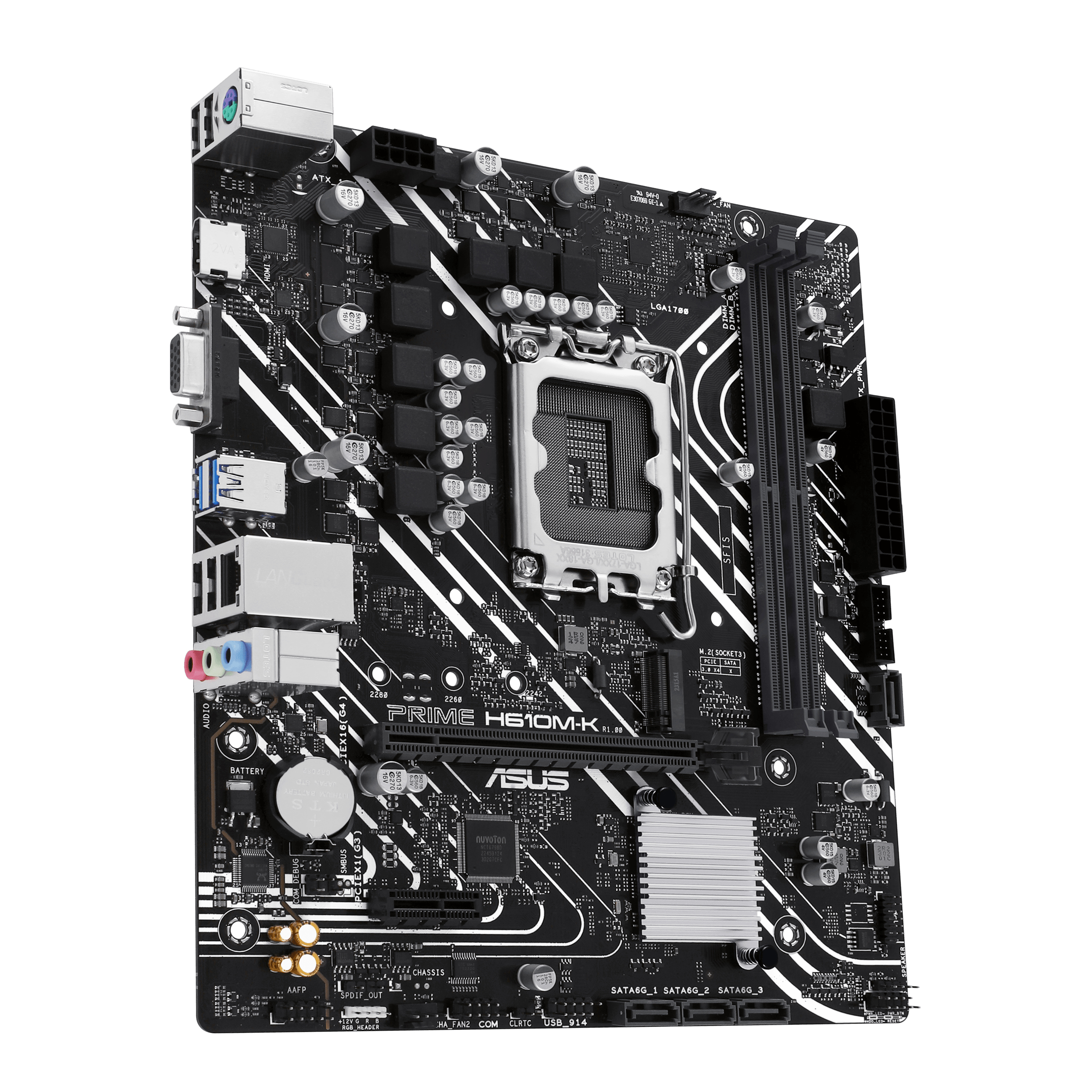 ASUS PRIME H610M-K - Motherboard - micro ATX - LGA1700 Sockel - H610 Chipsatz - USB 3.2 Gen 1 - Gigabit LAN - Onboard-Grafik (CPU erforderlich)