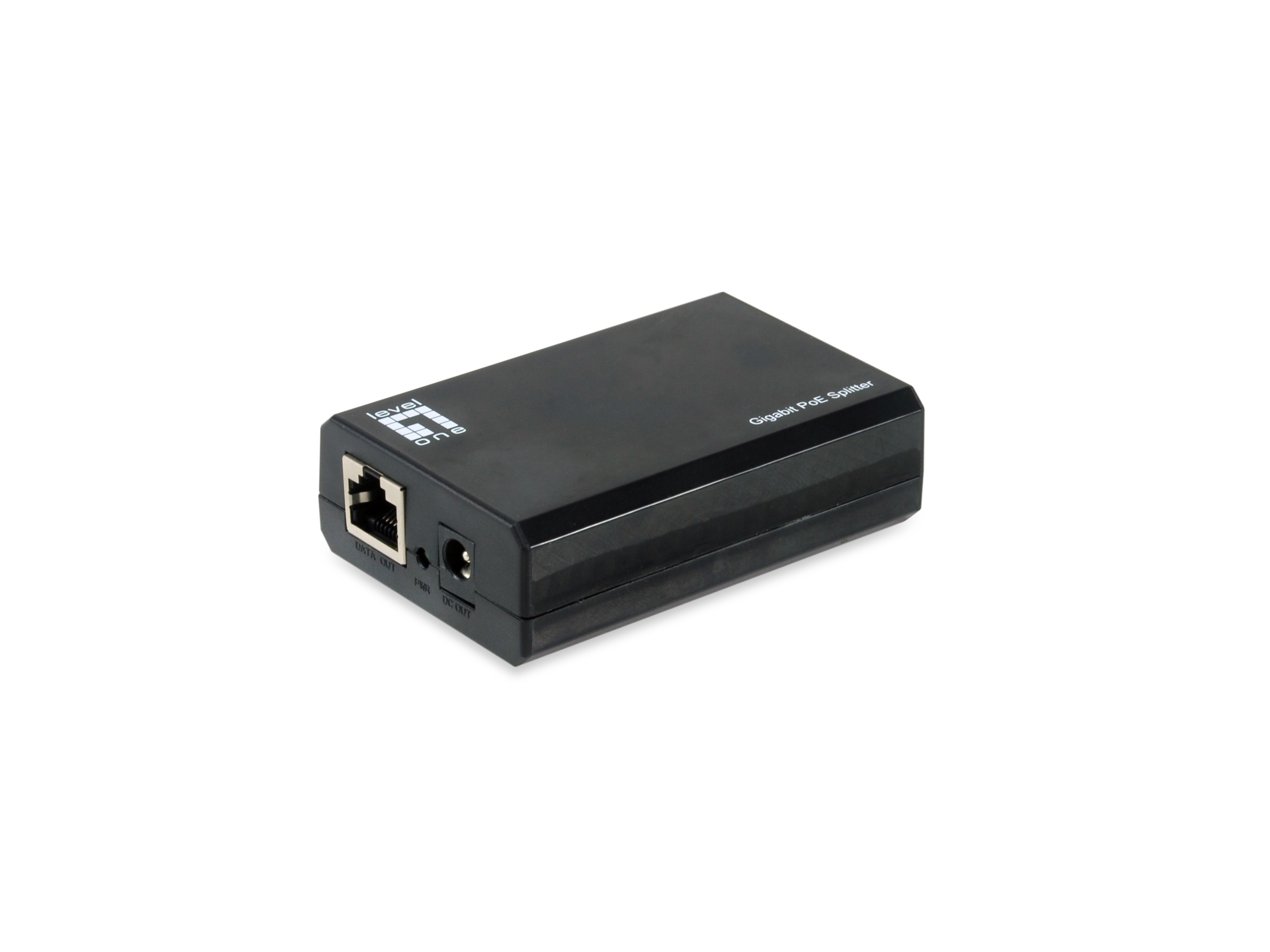 LevelOne Gigabit IEEE802.3bt PoE Splitter, IEEE 802.3af, IEEE 802.3at, IEEE 802.3bt, 10/100/1000Base-T(X), Schwarz, China, 12V, 24V, 60 W