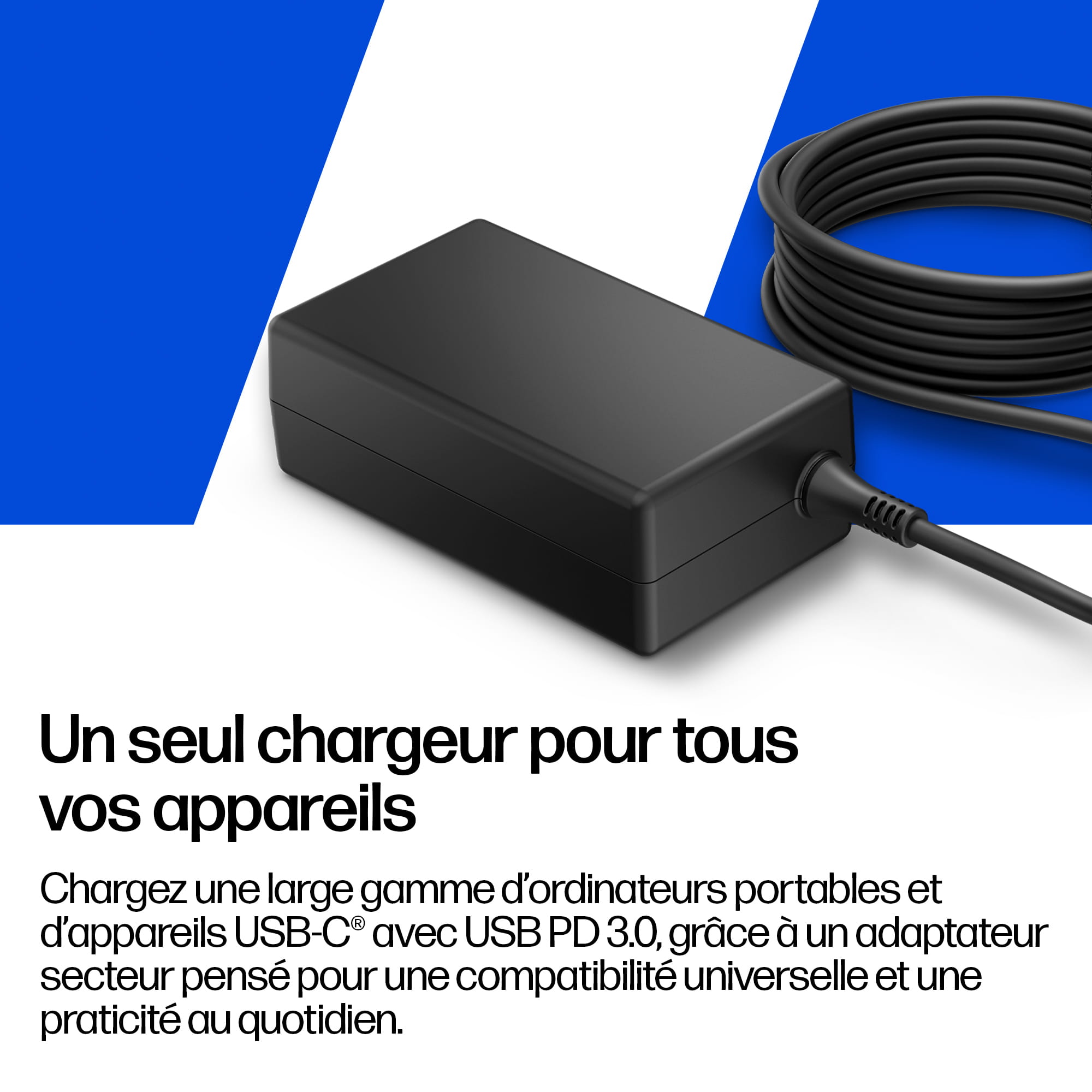 HP  USB-C Netzteil - GaN Laptop-Ladegerät - Wechselstrom 115/230 V