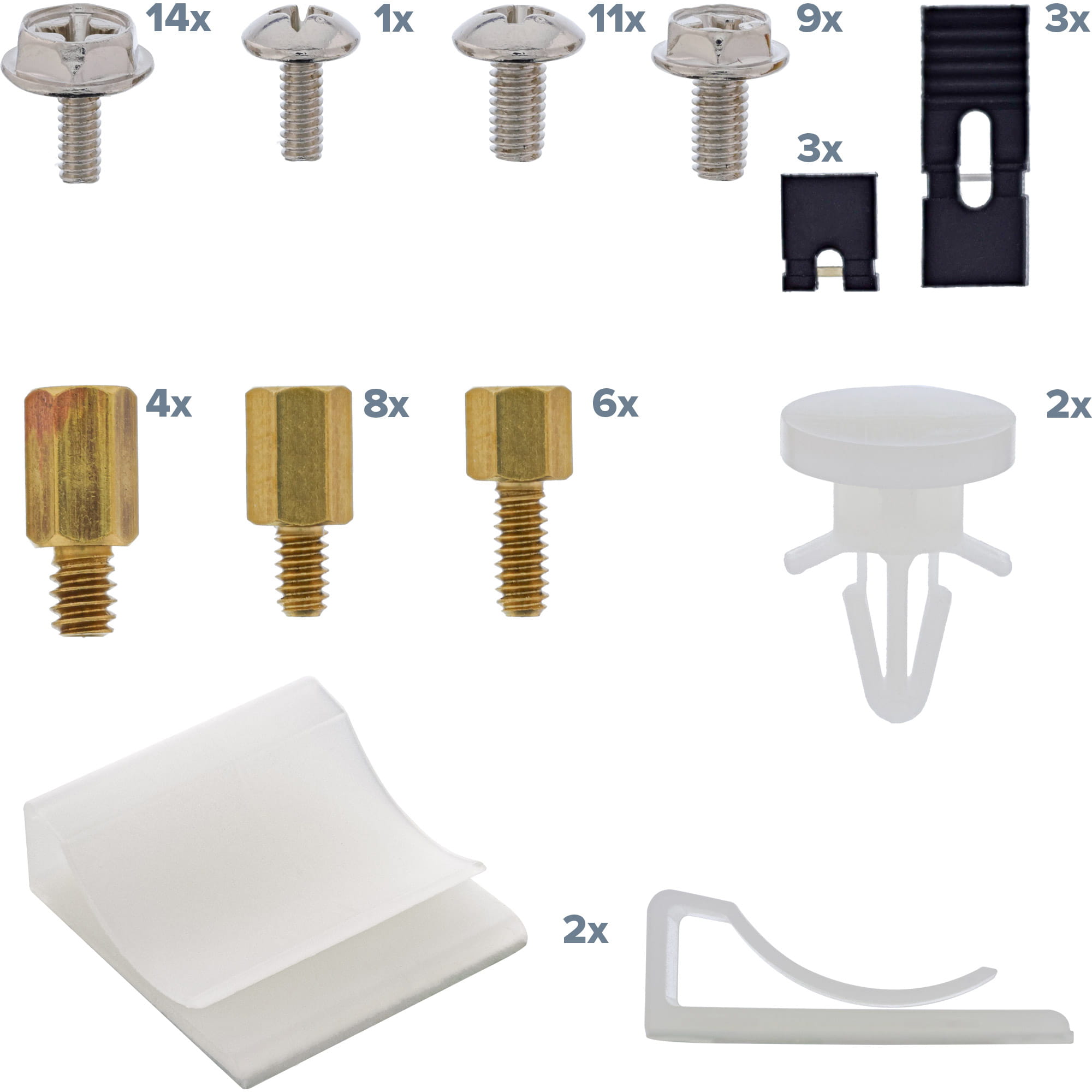 InLine Schraubenset - mit Jumper - Klebeklipp etc.