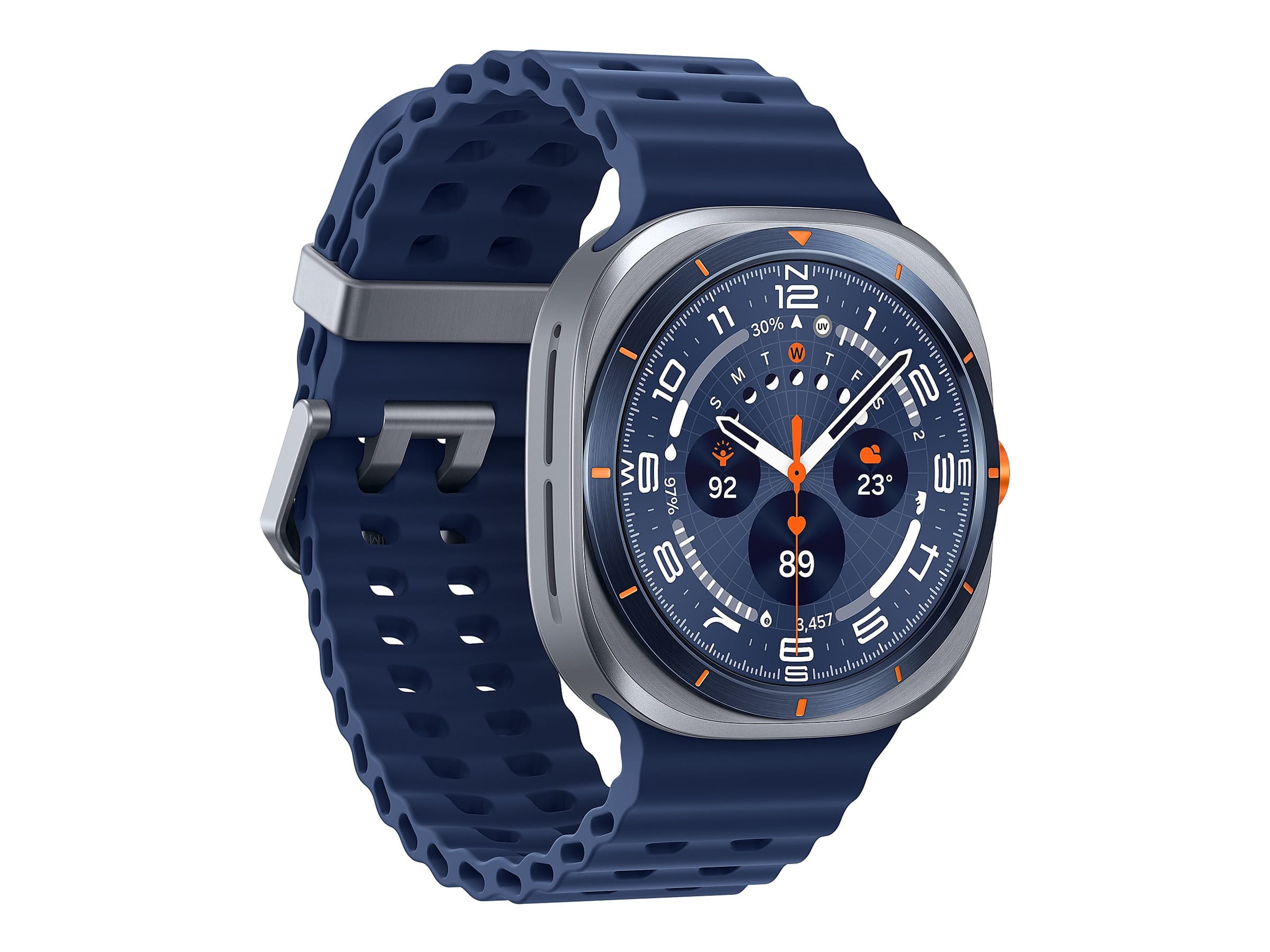 Samsung Galaxy Watch Ultra - 47 mm - Titanium Blue - intelligente Uhr mit Marineband - Gummi - Blau - Bandgröße: S/M/L - Anzeige 3.73 cm (1.5")