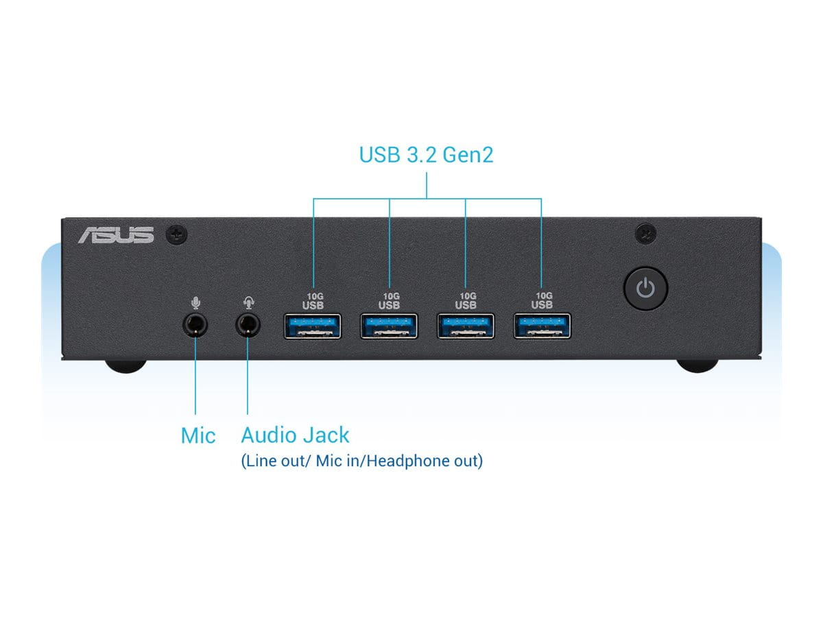 ASUS ExpertCenter PN43 SN100AD - Mini-PC - N-series N100 - RAM 4 GB - SSD 128 GB - NVMe - UHD Graphics - Wi-Fi 6E, 1GbE, 2.5GbE, Bluetooth 5.2 - WLAN: 802.11a/b/g/n/ac/ax (Wi-Fi 6E) *Open Box*