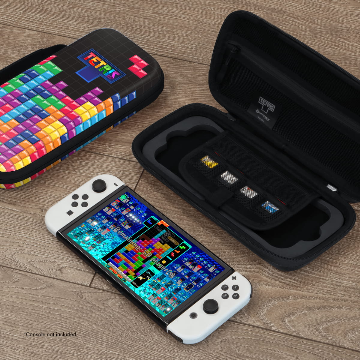 Hyperkin M07541-TETS, Hartschalenkoffer, Schwarz, Mehrfarbig, EVA (Äthylen-Vinylazetat), Nintendo Switch, Stoßfest, Tropfsicher, Kratzresistent, Tetris