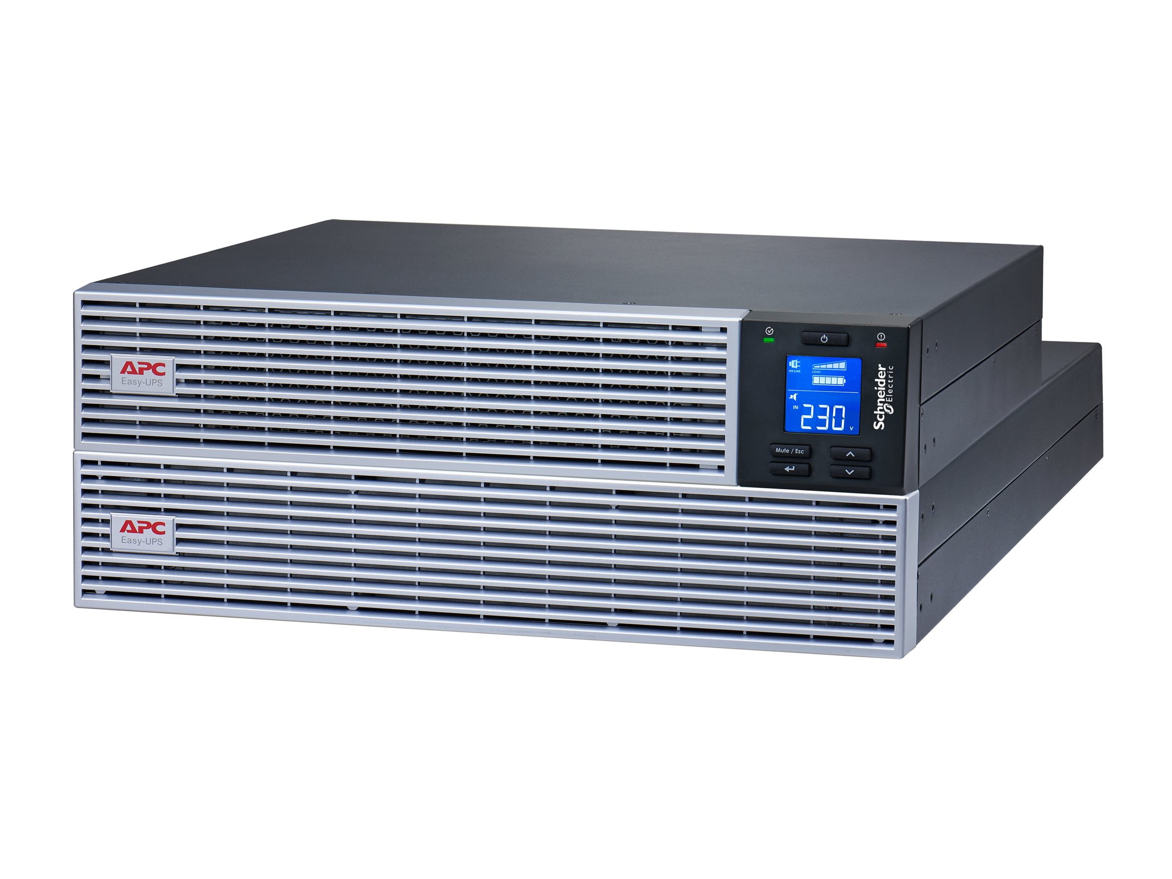 APC Easy UPS - USV (Rack - einbaufähig) - Wechselstrom 230 V - 2700 Watt - 3000 VA - Lithium-Ionen - USB, RS-232 - Ausgangsanschlüsse: 7 - 4U - 48.3 cm (19") - Online-USV