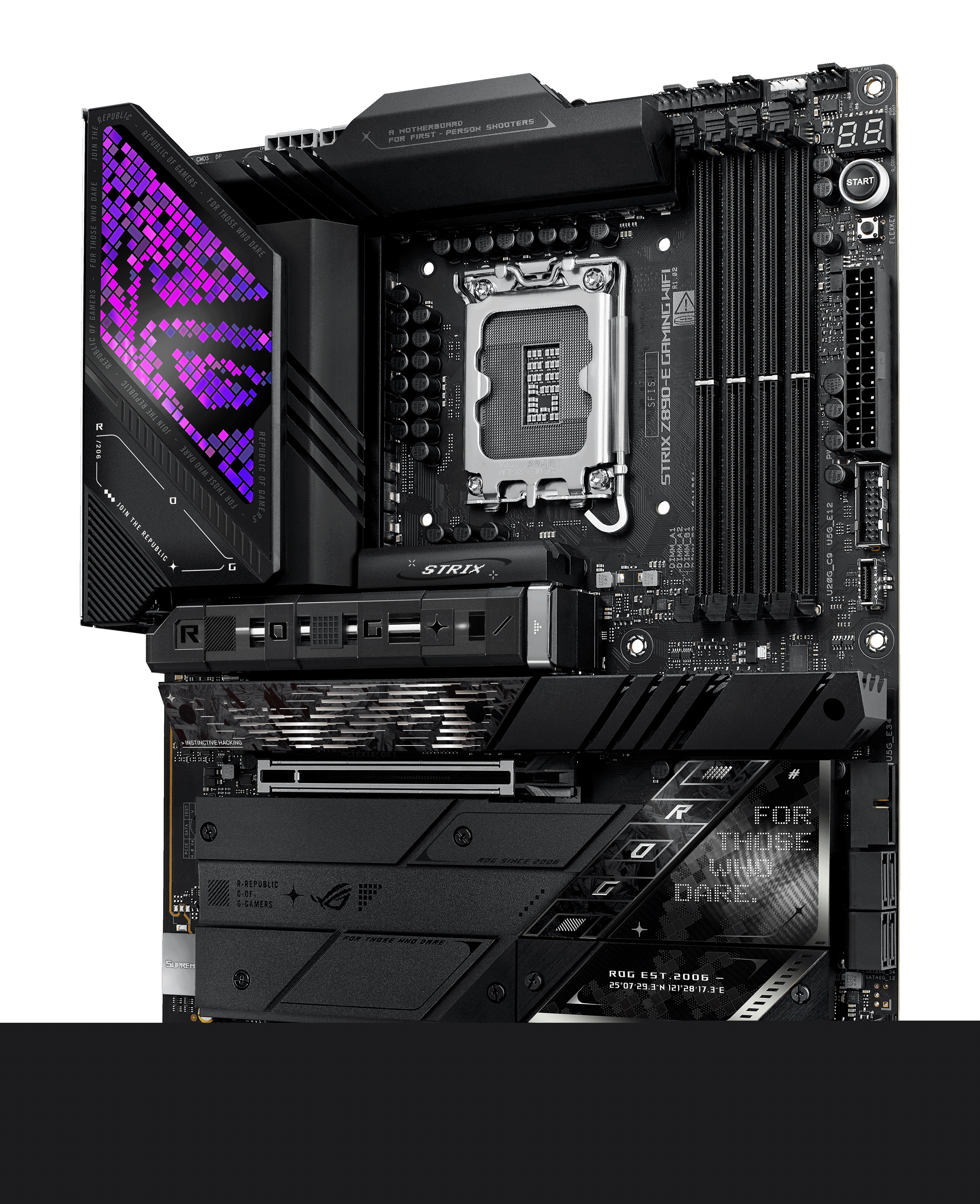 ASUS ROG STRIX Z890-E GAMING WIFI - Motherboard - ATX - LGA1851-Sockel - Z890 Chipsatz - USB-C 3.2 Gen 2x2, USB 3.2 Gen 1, USB 3.2 Gen 2, USB-C 3.2 Gen2, USB4 - 5 Gigabit Ethernet, Wi-Fi 7, Bluetooth - Onboard-Grafik (CPU erforderlich)
