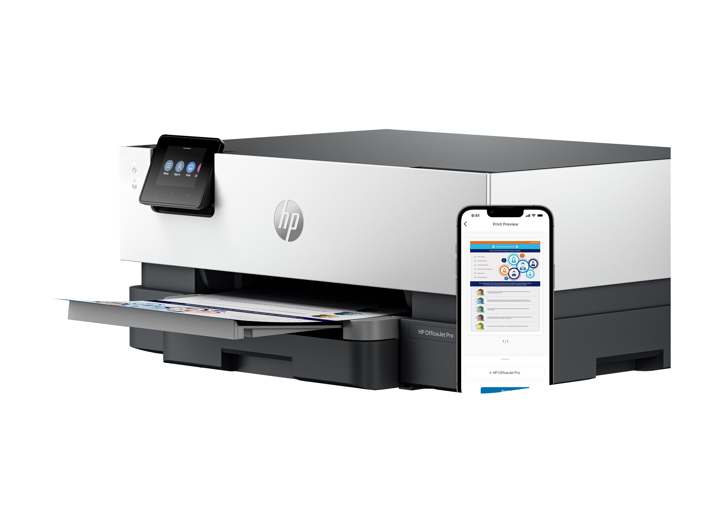 HP Officejet Pro 9117b - Drucker - Farbe - Duplex - Tintenstrahl - A4/Legal - 1200 x 1200 dpi - bis zu 22 Seiten/Min. (einfarbig)