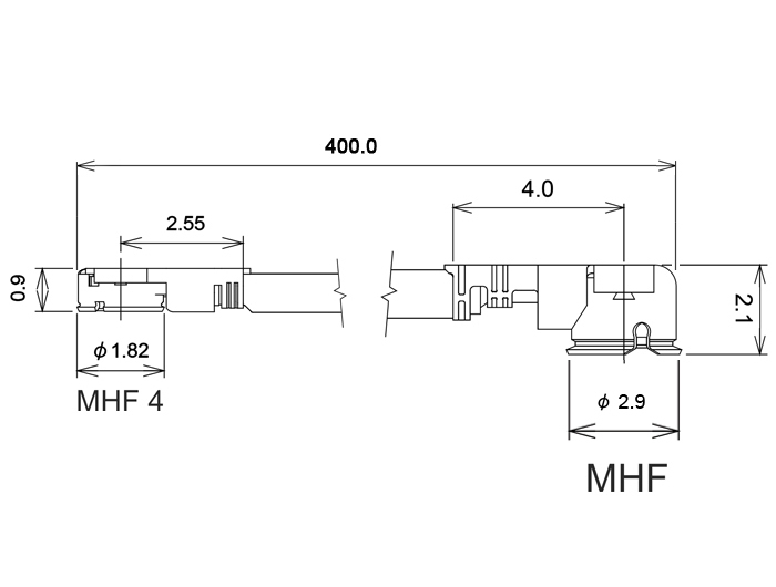 Delock Antennenkabel - MHF/U.FL Stecker gewinkelt zu MHF4/HSC Stecker gewinkelt