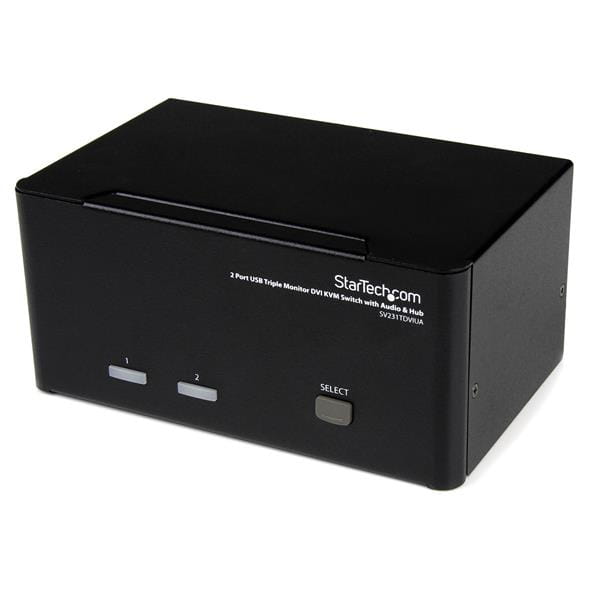 StarTech.com 2 Port Dreifach Monitor DVI USB KVM Switch mit Audio und USB 2.0 Hub