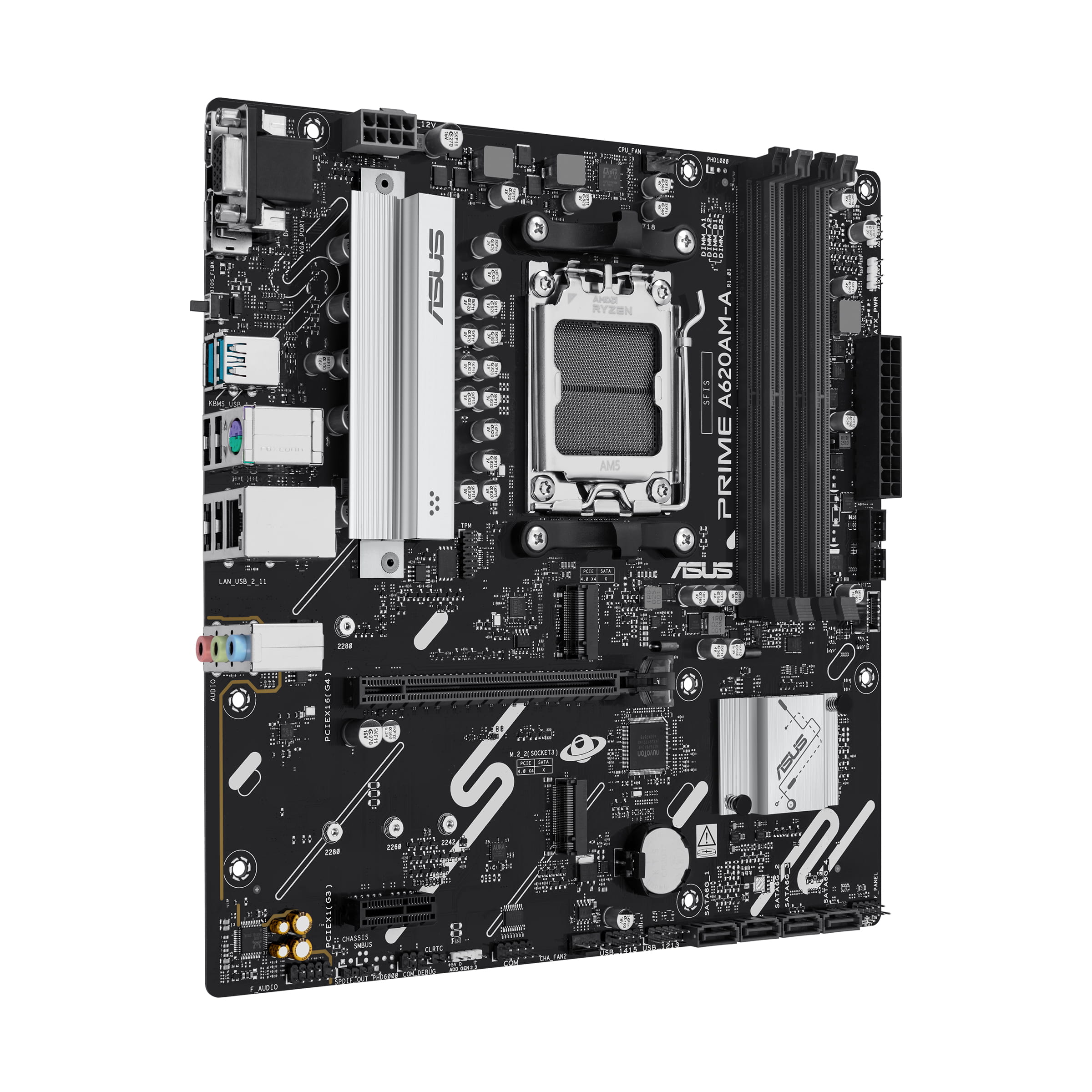 ASUS PRIME A620AM-A-CSM - Motherboard - micro ATX - Socket AM5 - AMD A620A Chipsatz - USB-C 3.2 Gen 1, USB 3.2 Gen 1, USB 3.2 Gen 2 - Gigabit LAN - Onboard-Grafik (CPU erforderlich)