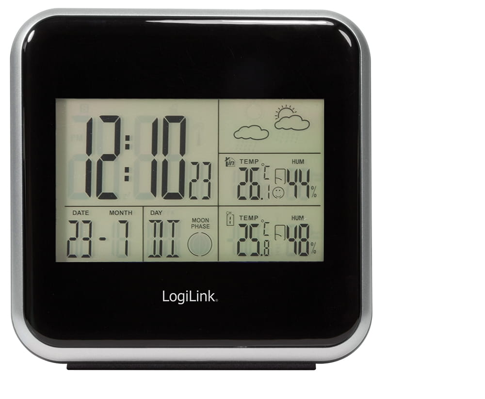 LogiLink WS0001, Schwarz, Innen-Hygrometer, Innen-Thermometer, Außen-Hygrometer, Außen-Thermometer, Hygrometer, Thermometer, Hygrometer, Thermometer, AAA