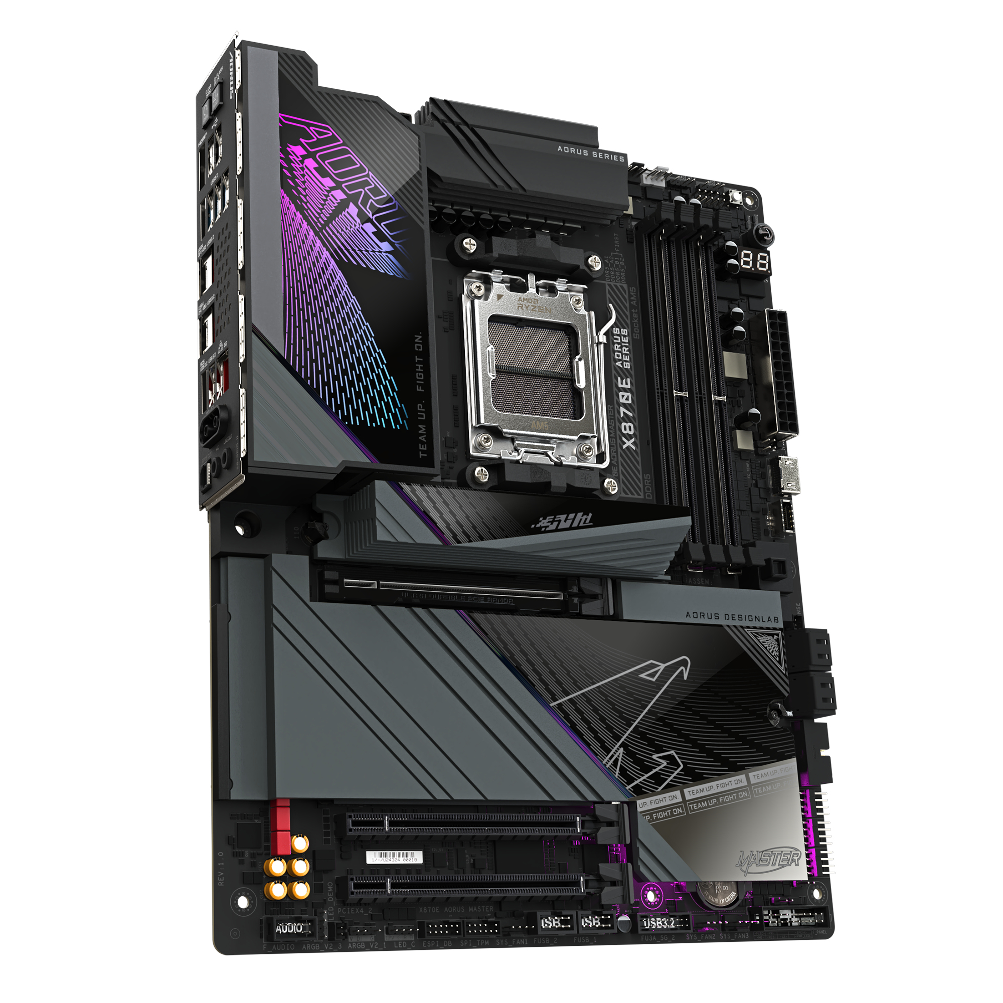 Gigabyte AORUS X870E MASTER - Motherboard - ATX - Socket AM5 - AMD X870E Chipsatz - USB-C 3.2 Gen 2x2, USB4, USB 3.2 Gen 1, USB 3.2 Gen 2 - 5 Gigabit Ethernet, Bluetooth, Wi-Fi 7 - Onboard-Grafik (CPU erforderlich)