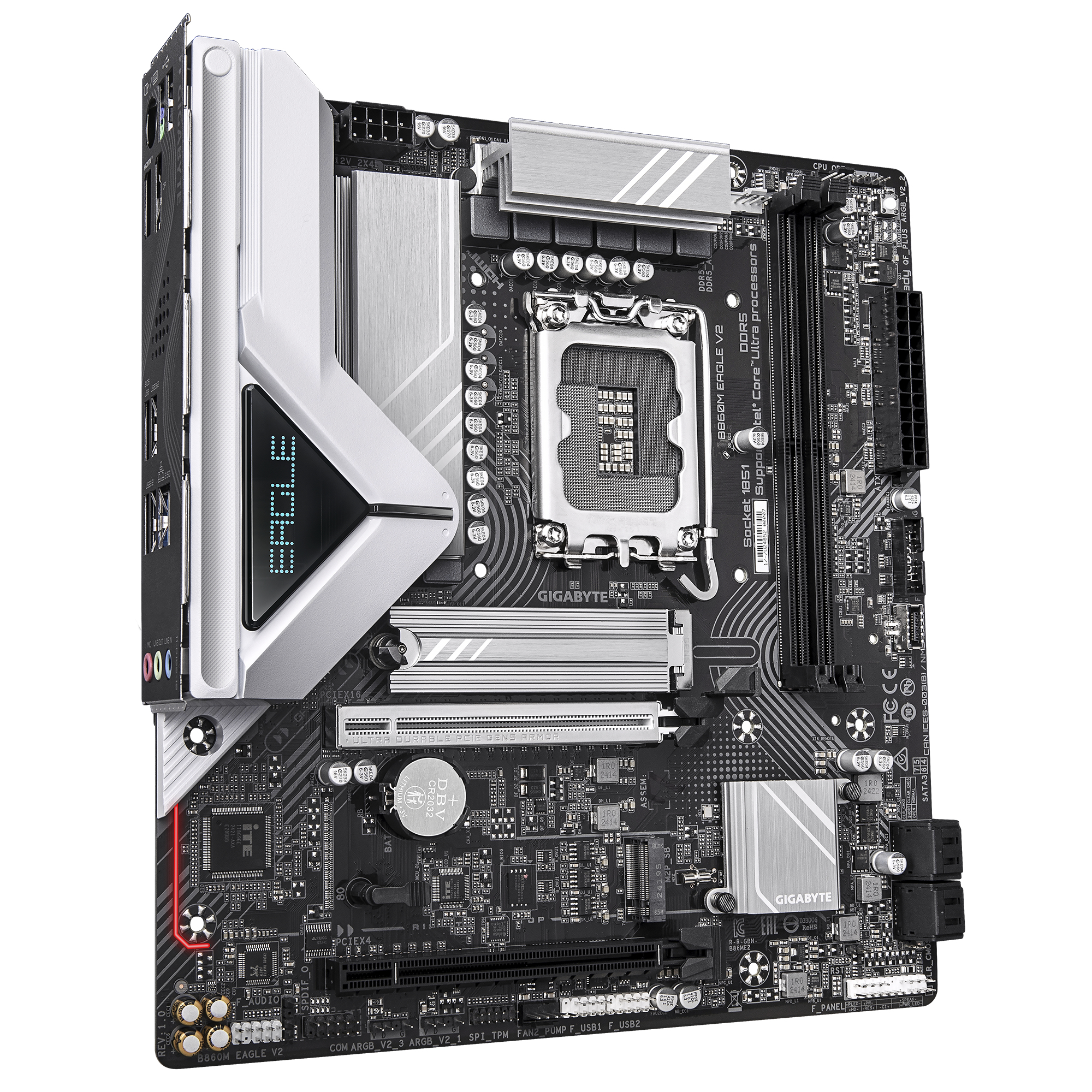 Gigabyte B860M EAGLE V2 - Motherboard - micro ATX - LGA1851 Sockel - B860 Chipsatz - USB 3.2 Gen 1, USB-C 3.2 Gen 1 - 2.5 Gigabit LAN - Onboard-Grafik (CPU erforderlich)