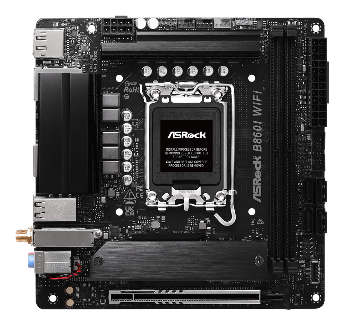 ASRock B860I WiFi, Intel, LGA 1851 (Socket V1), DDR5-SDRAM, 128 GB, DIMM, Zweikanalig